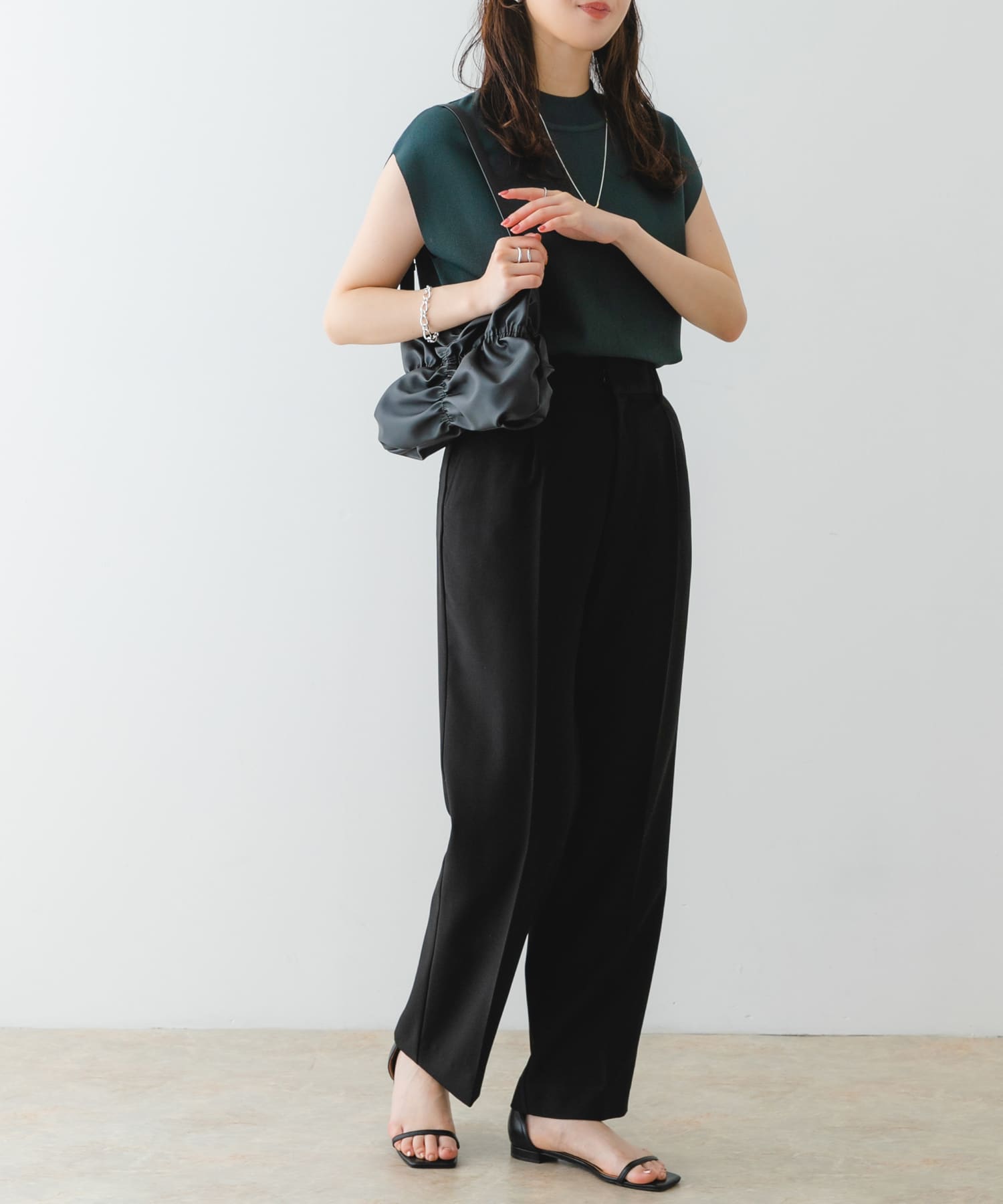 シャーリングワンハンドルバッグ BLACK one