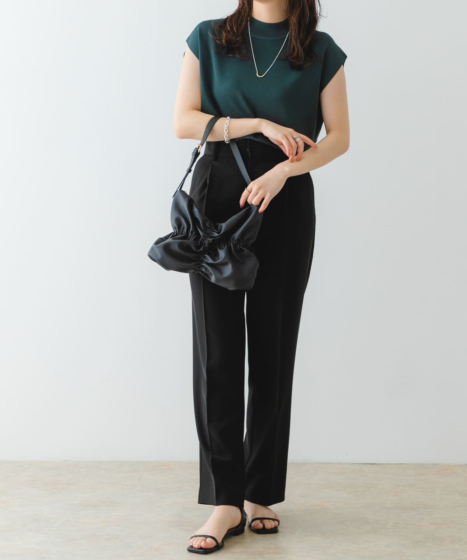 シャーリングワンハンドルバッグ BLACK one