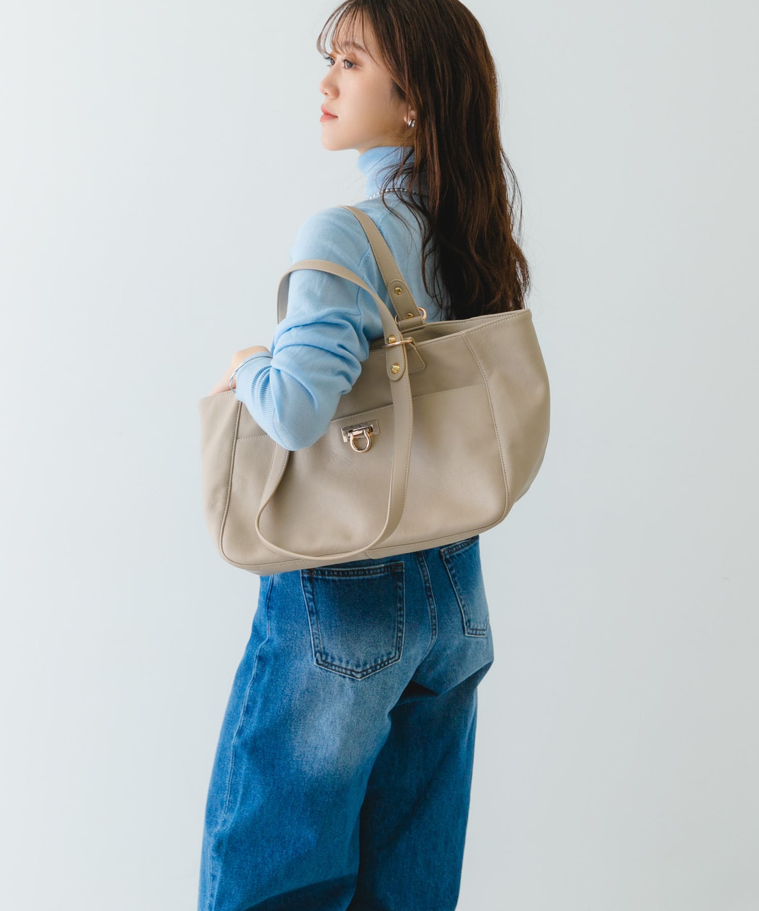 2WAYソフトトートバッグ IVORY one