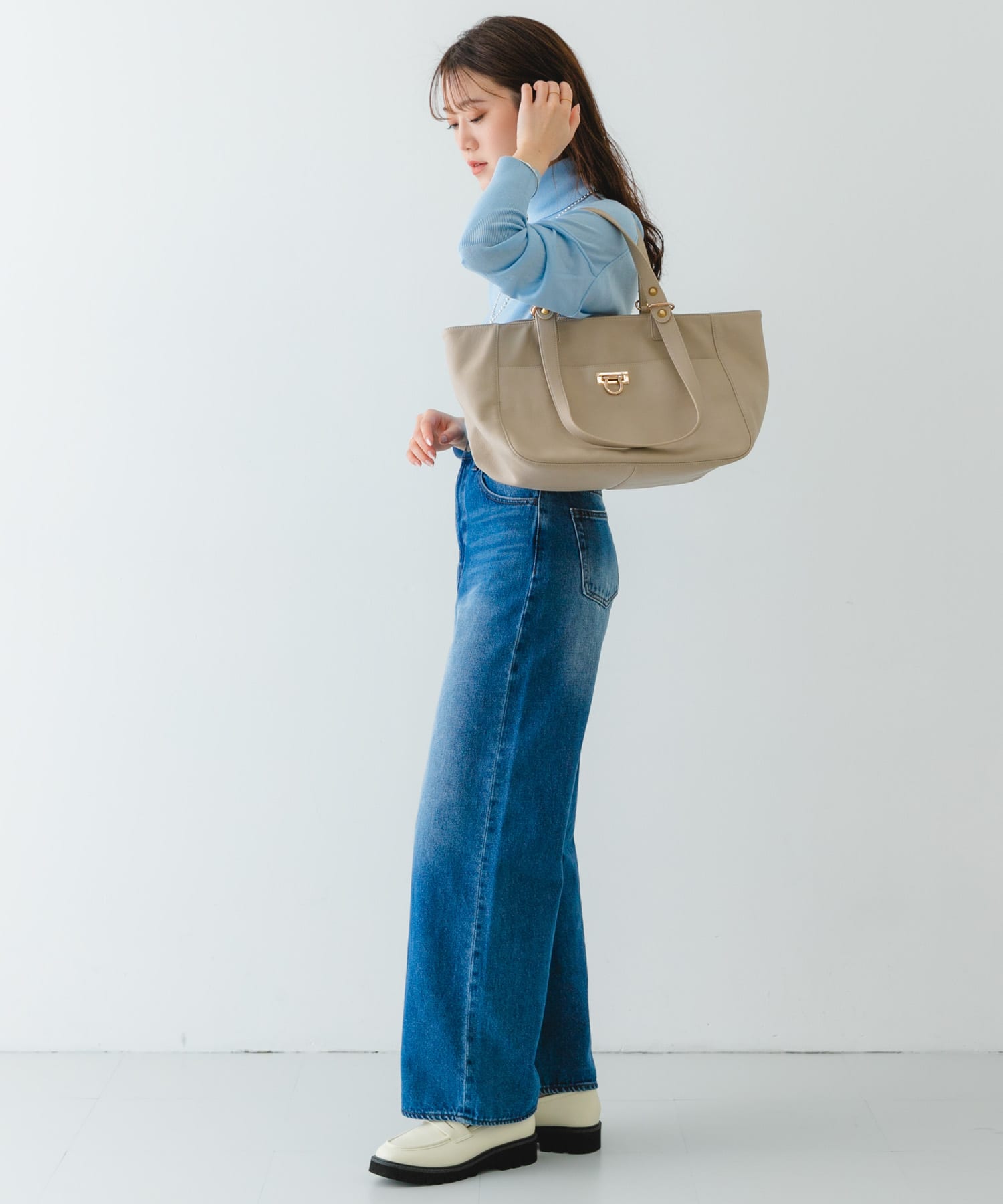 2WAYソフトトートバッグ IVORY one