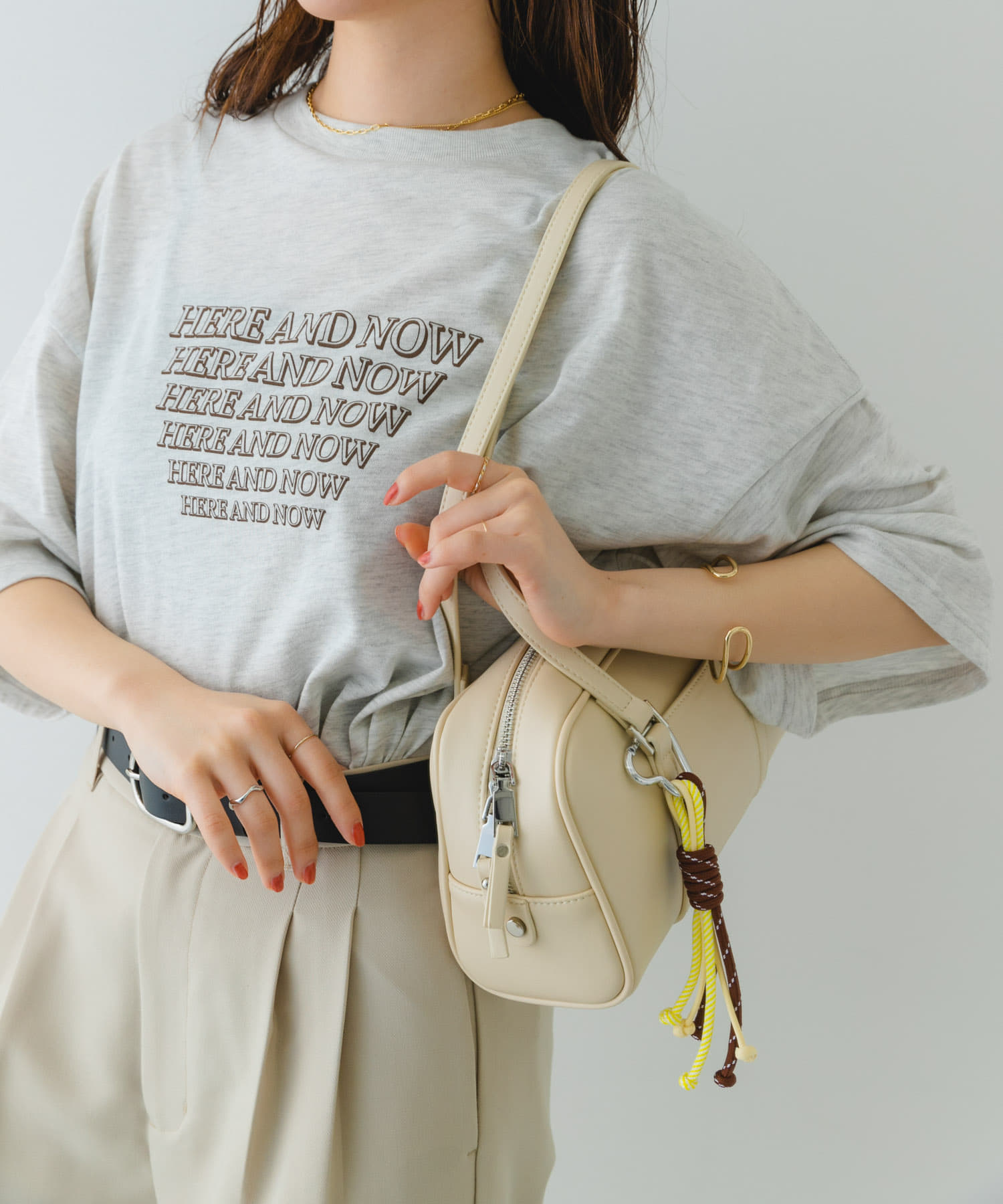 ヨコナガボストンバッグ ECRU one