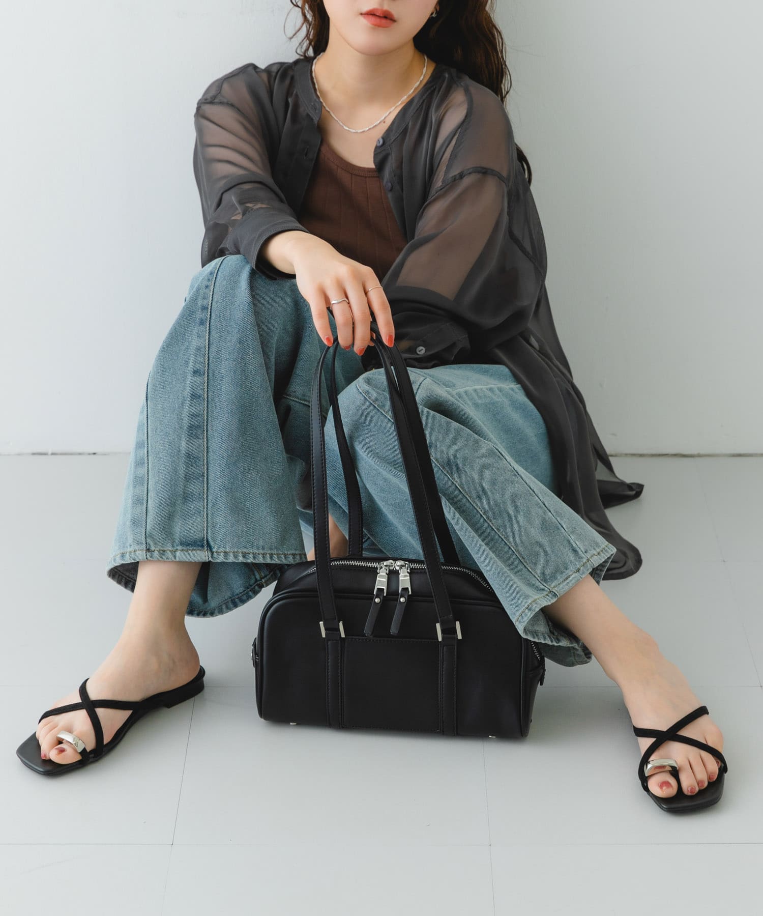 ヨコナガボストンバッグ BLACK one