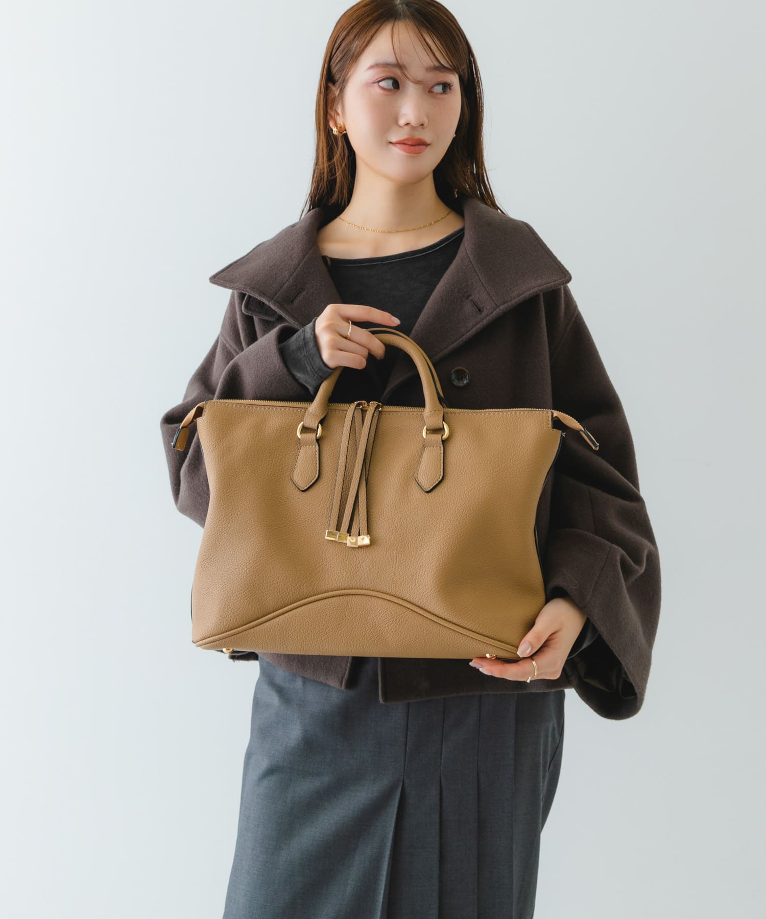 メタルストラップボストンバッグ MOCHA one