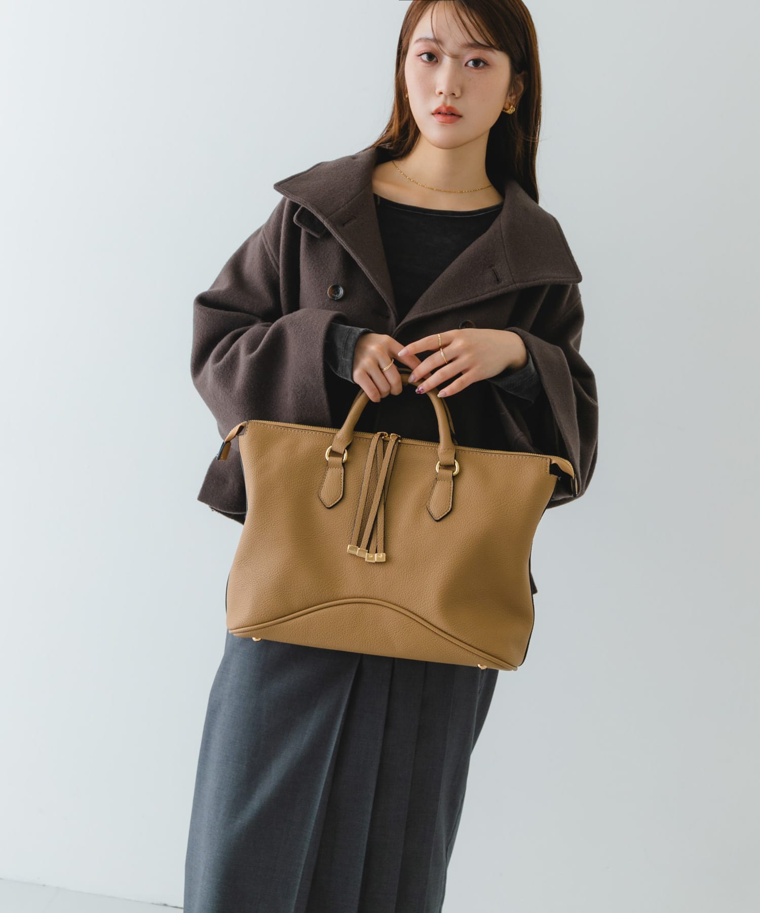 メタルストラップボストンバッグ MOCHA one