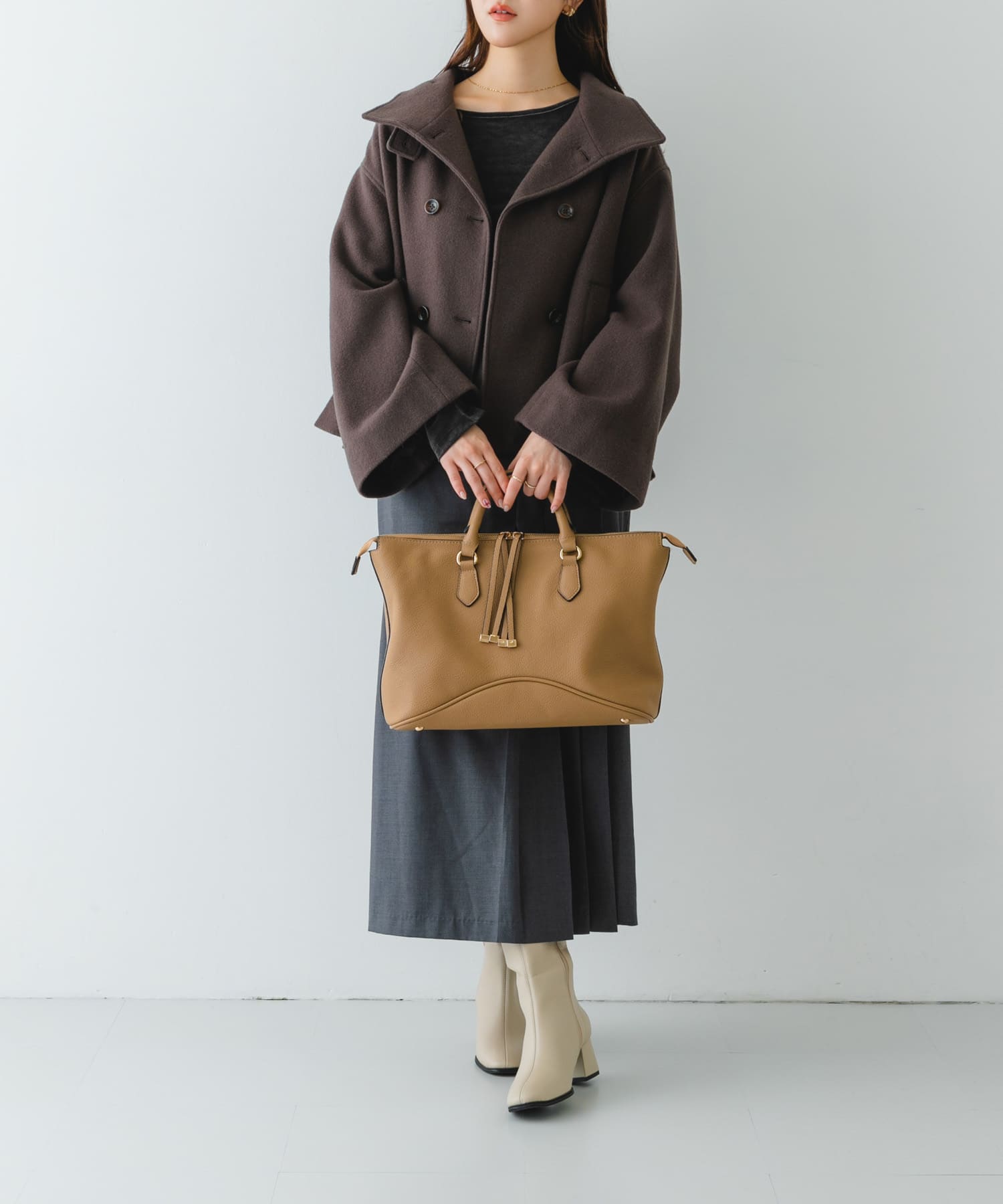 メタルストラップボストンバッグ MOCHA one