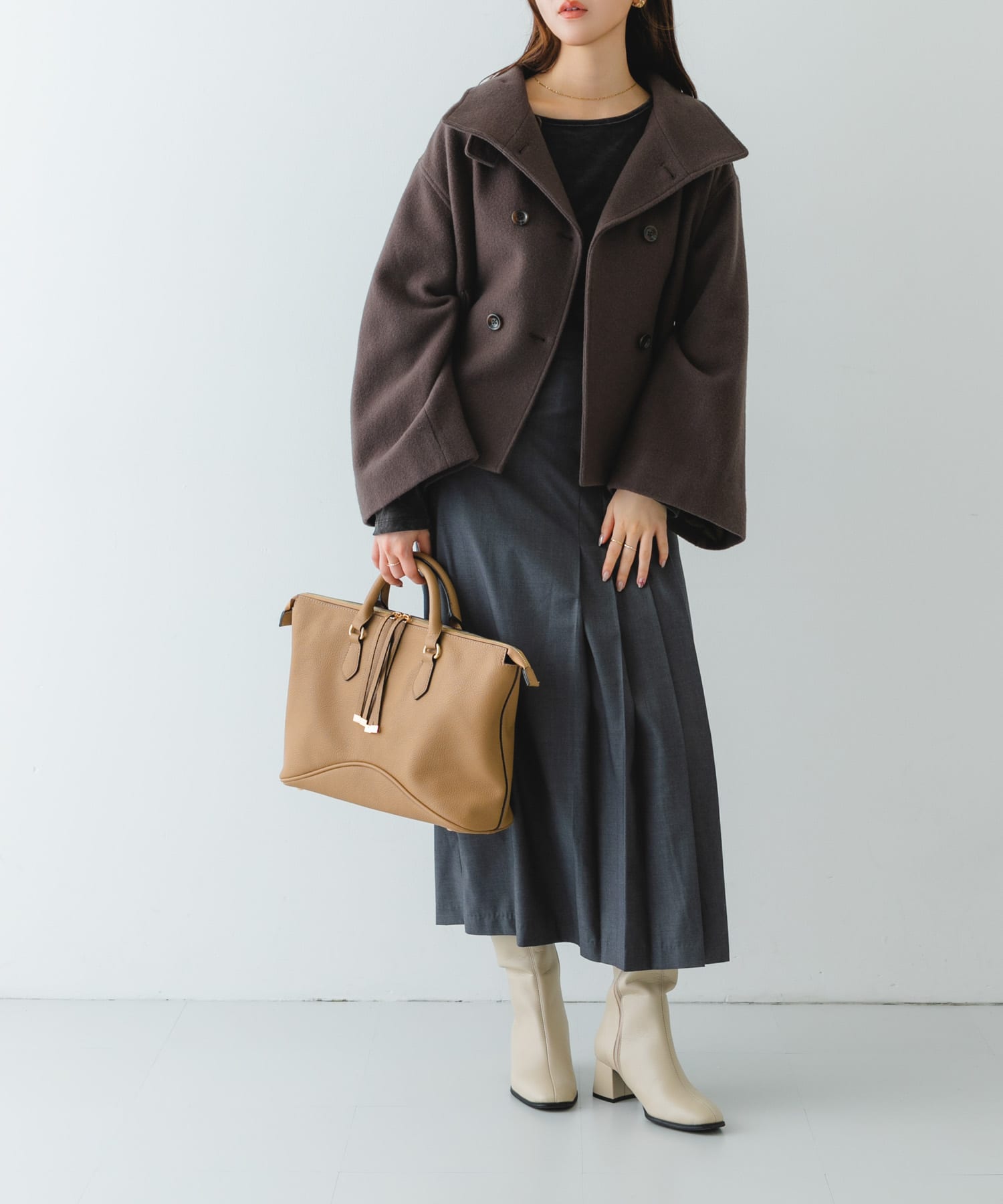 メタルストラップボストンバッグ MOCHA one