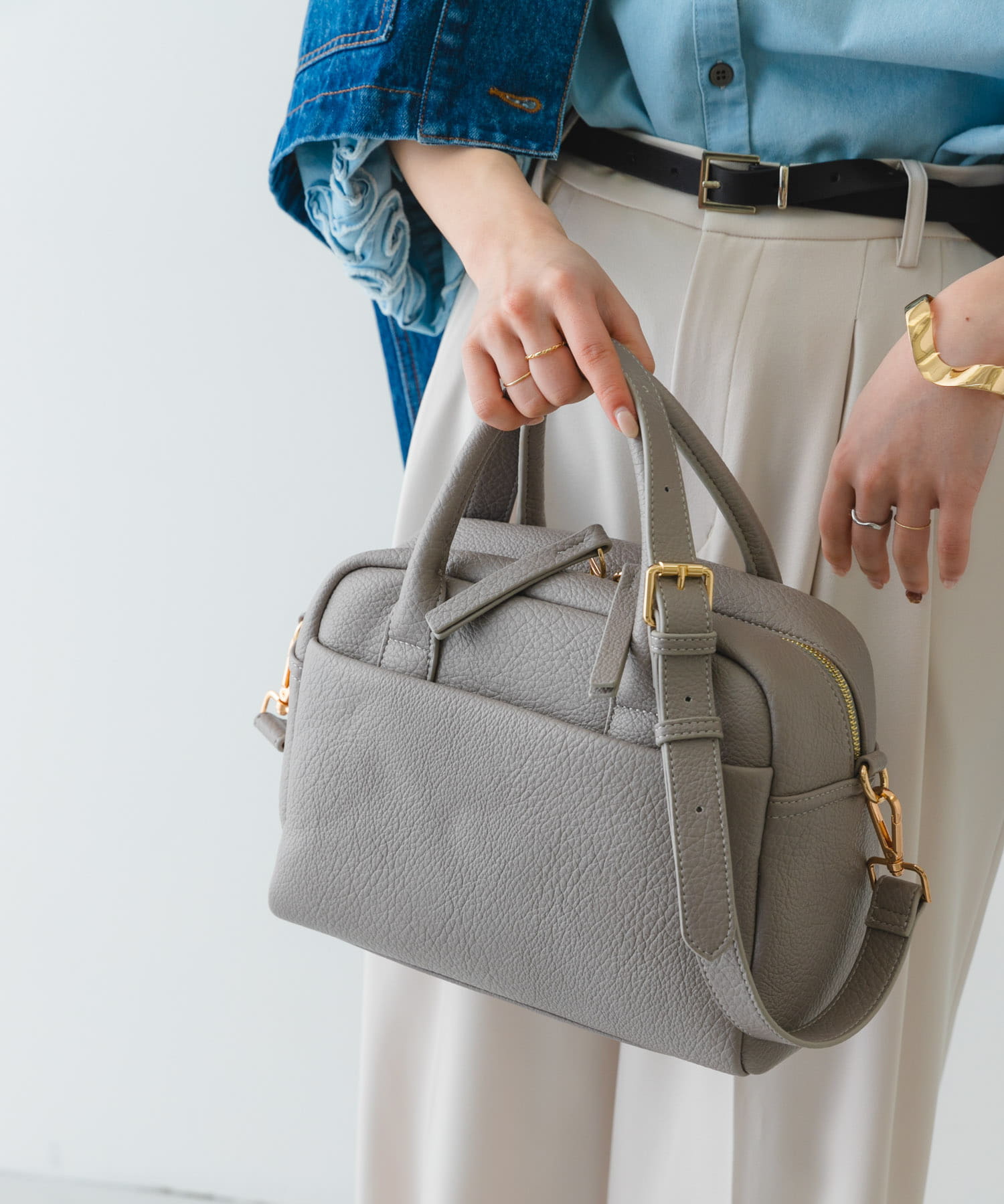 プレーンボストンバッグ GRAY one