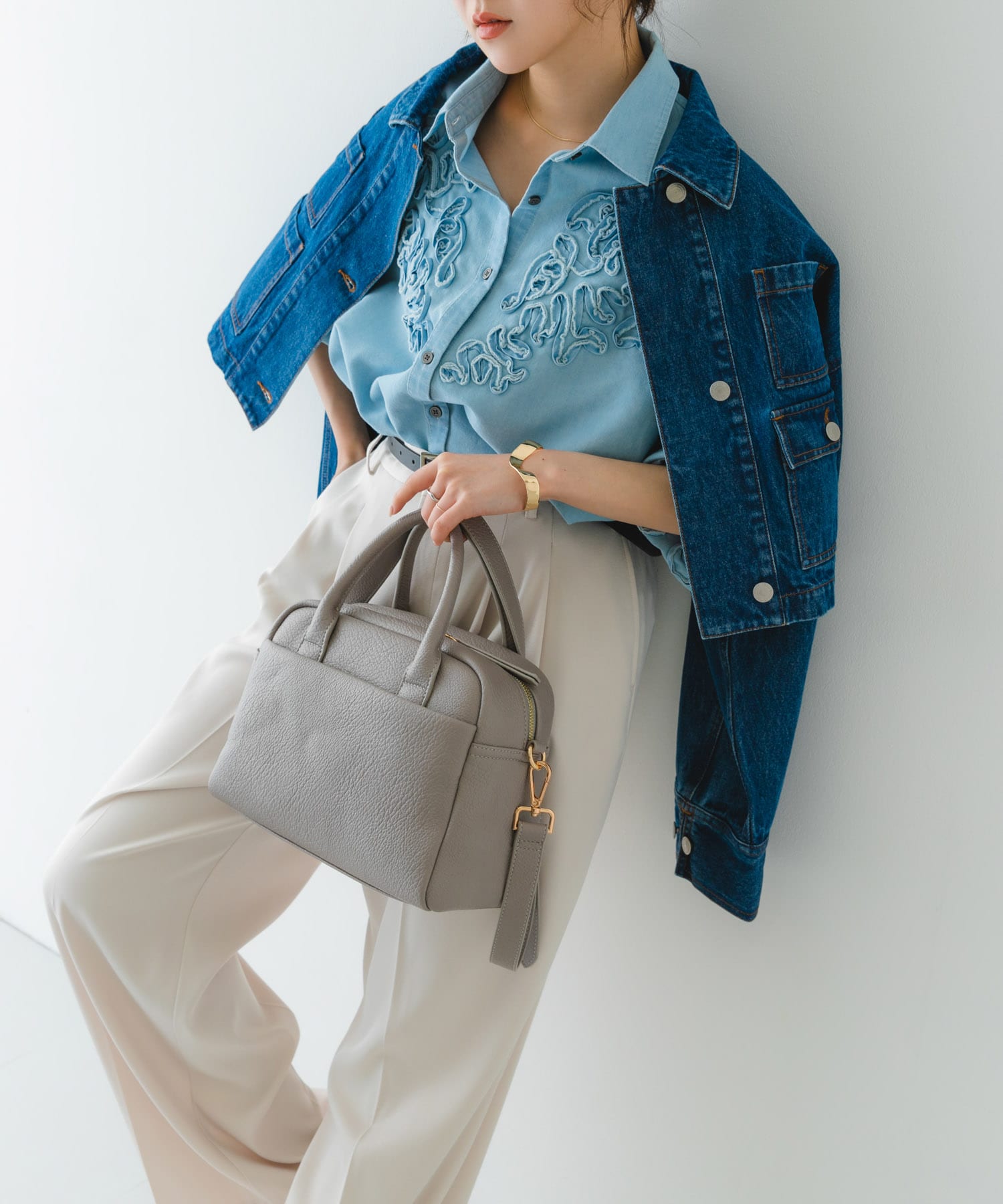 プレーンボストンバッグ GRAY one
