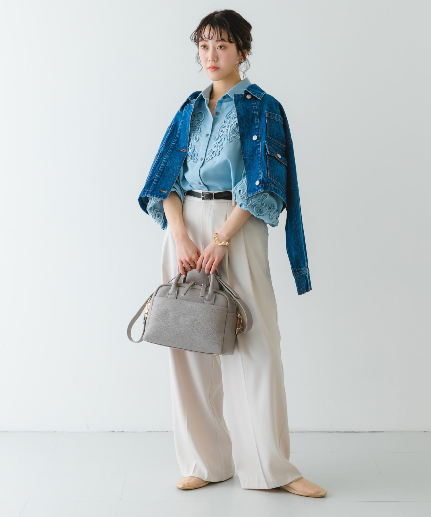 プレーンボストンバッグ GRAY one