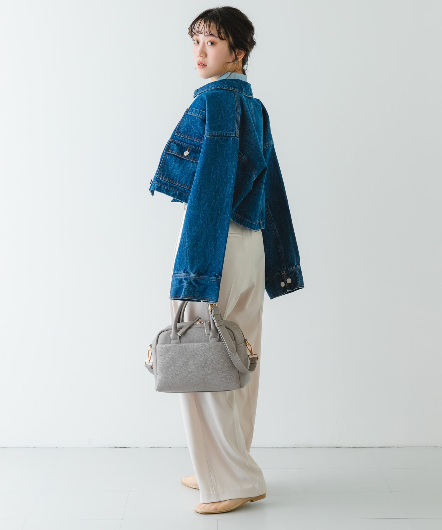 プレーンボストンバッグ GRAY one