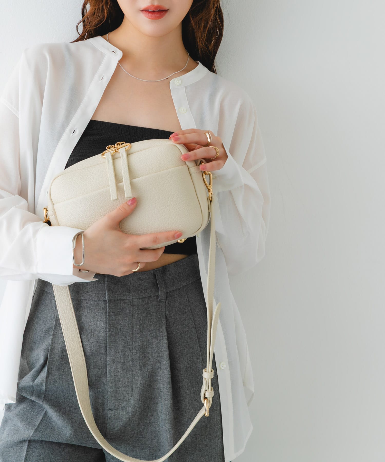 プレーンショルダーバッグ IVORY one