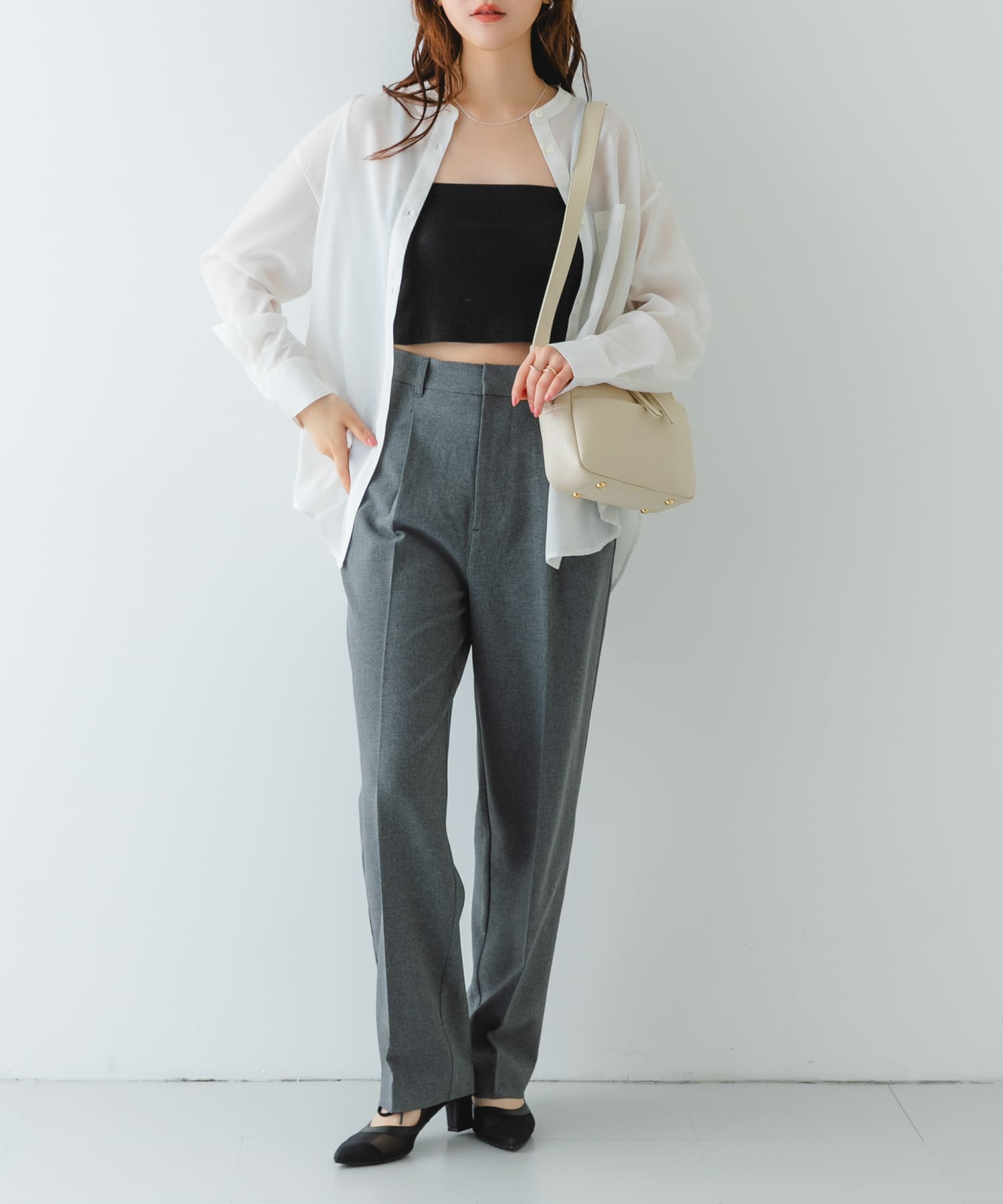 プレーンショルダーバッグ IVORY one