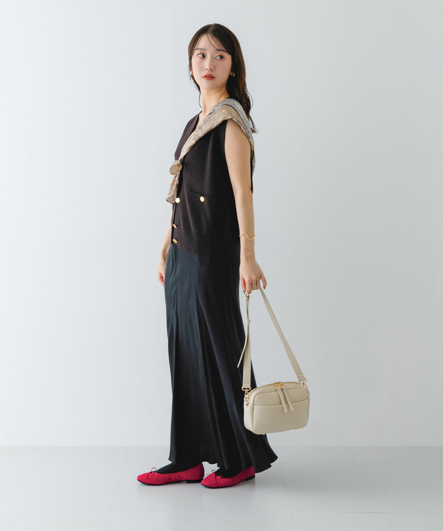 プレーンショルダーバッグ IVORY one