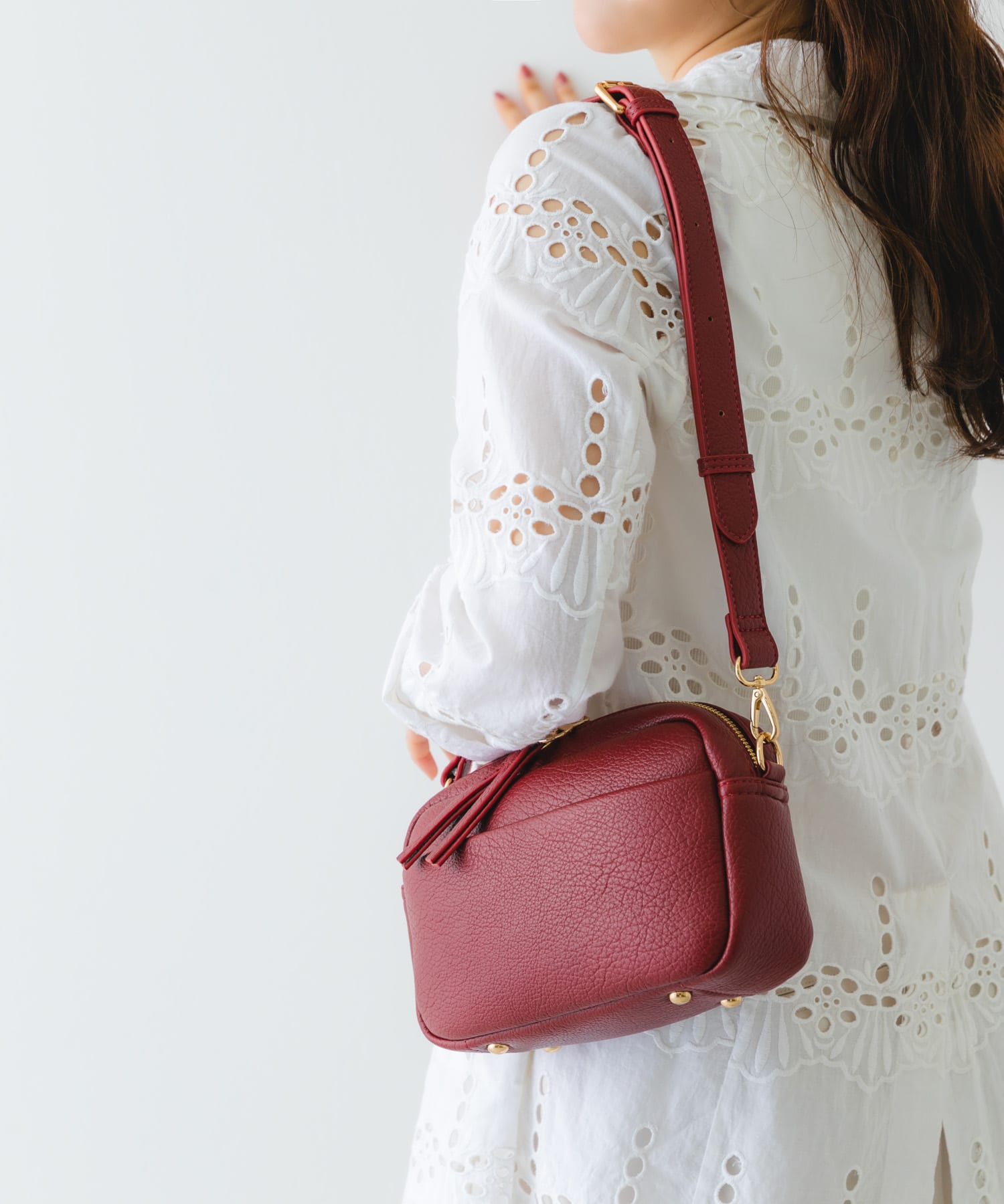 プレーンショルダーバッグ RED one