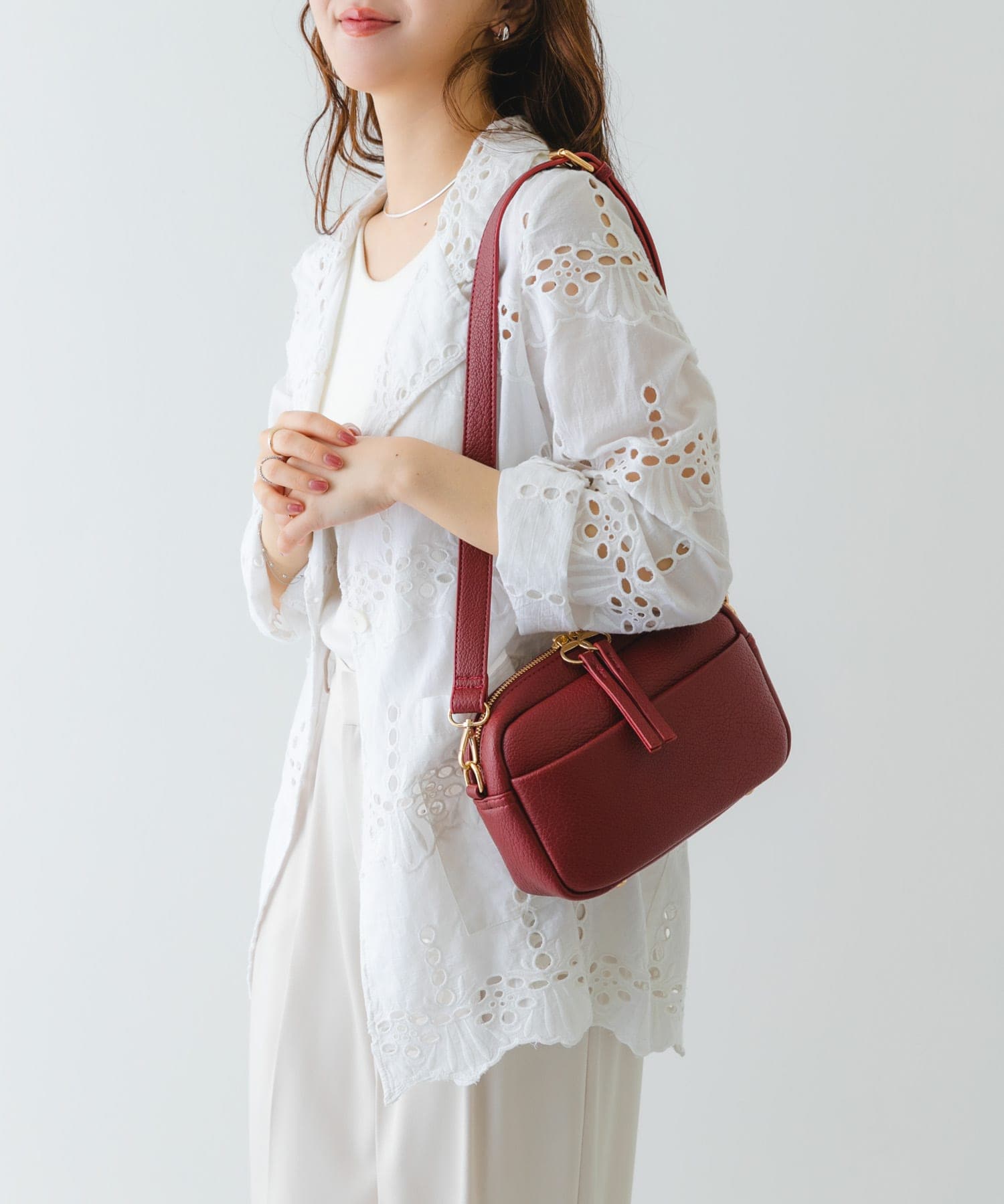 プレーンショルダーバッグ RED one