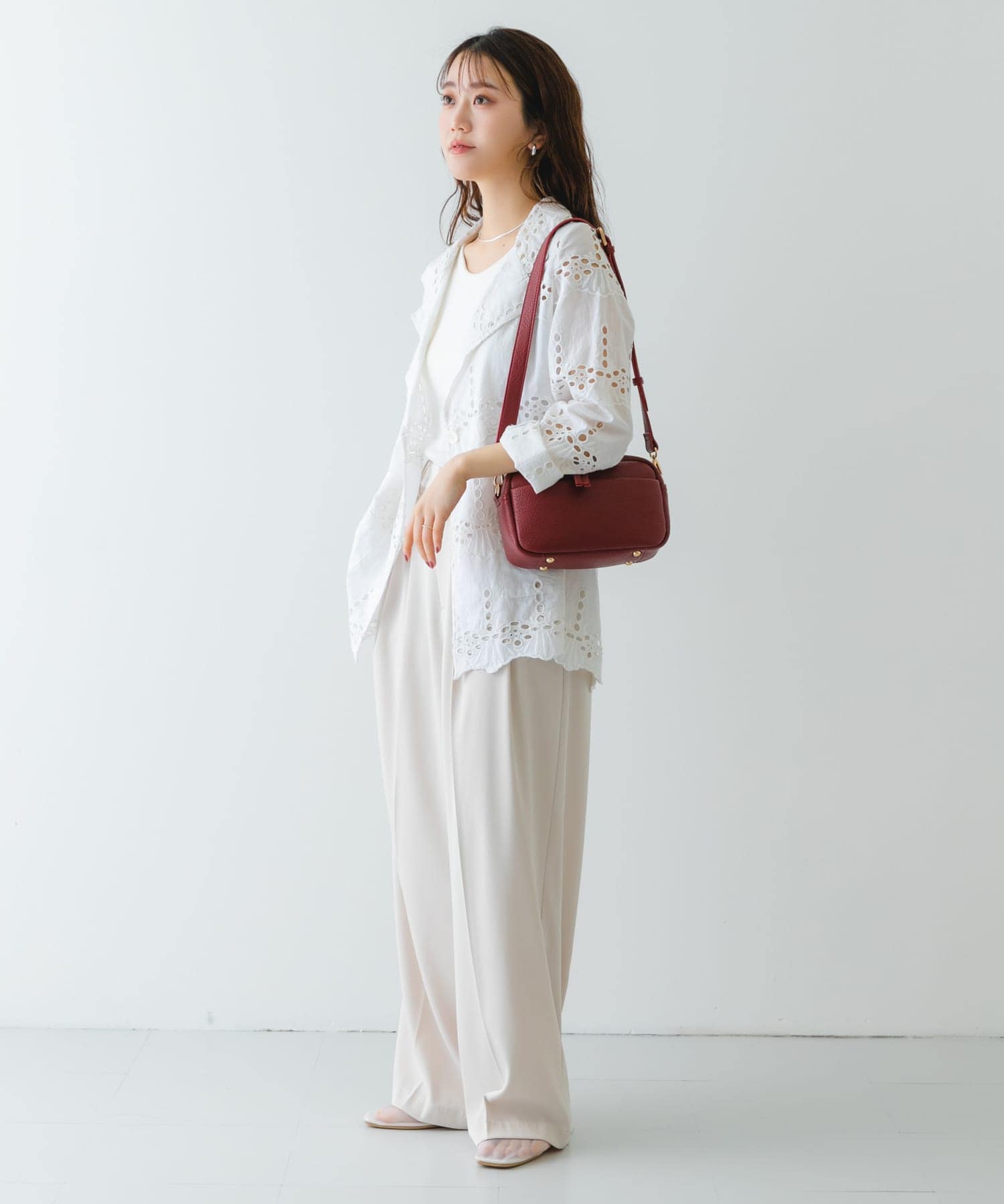 プレーンショルダーバッグ RED one