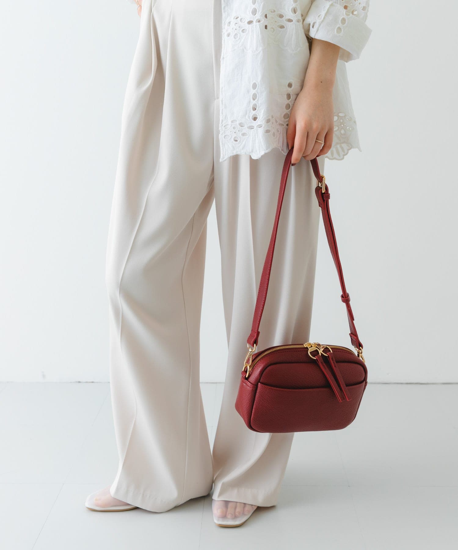 プレーンショルダーバッグ RED one