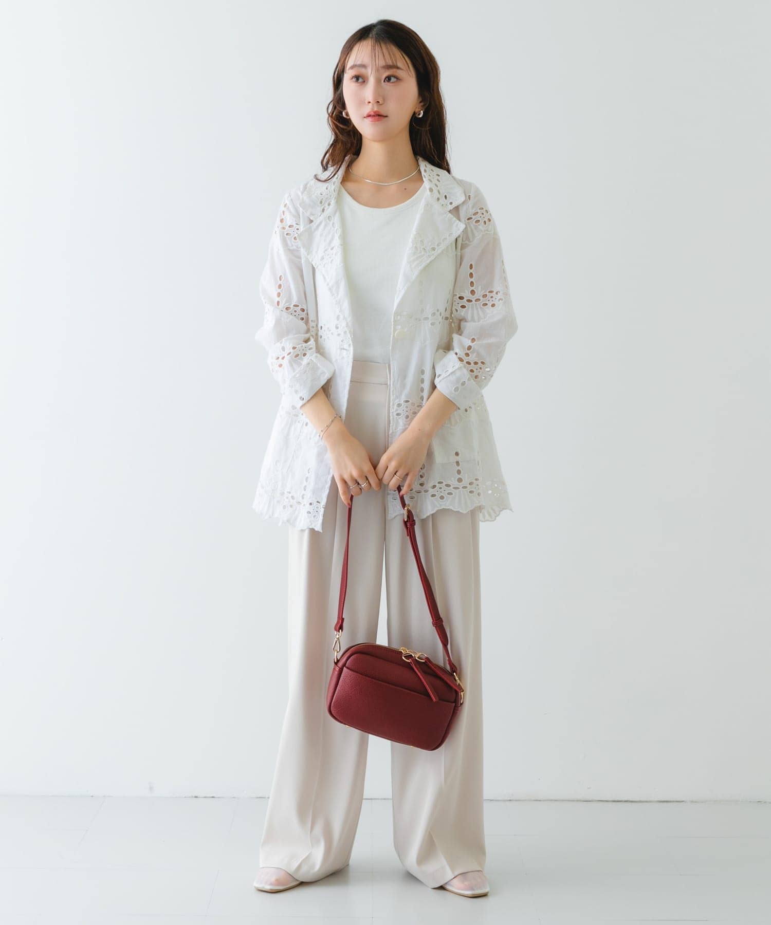 プレーンショルダーバッグ RED one