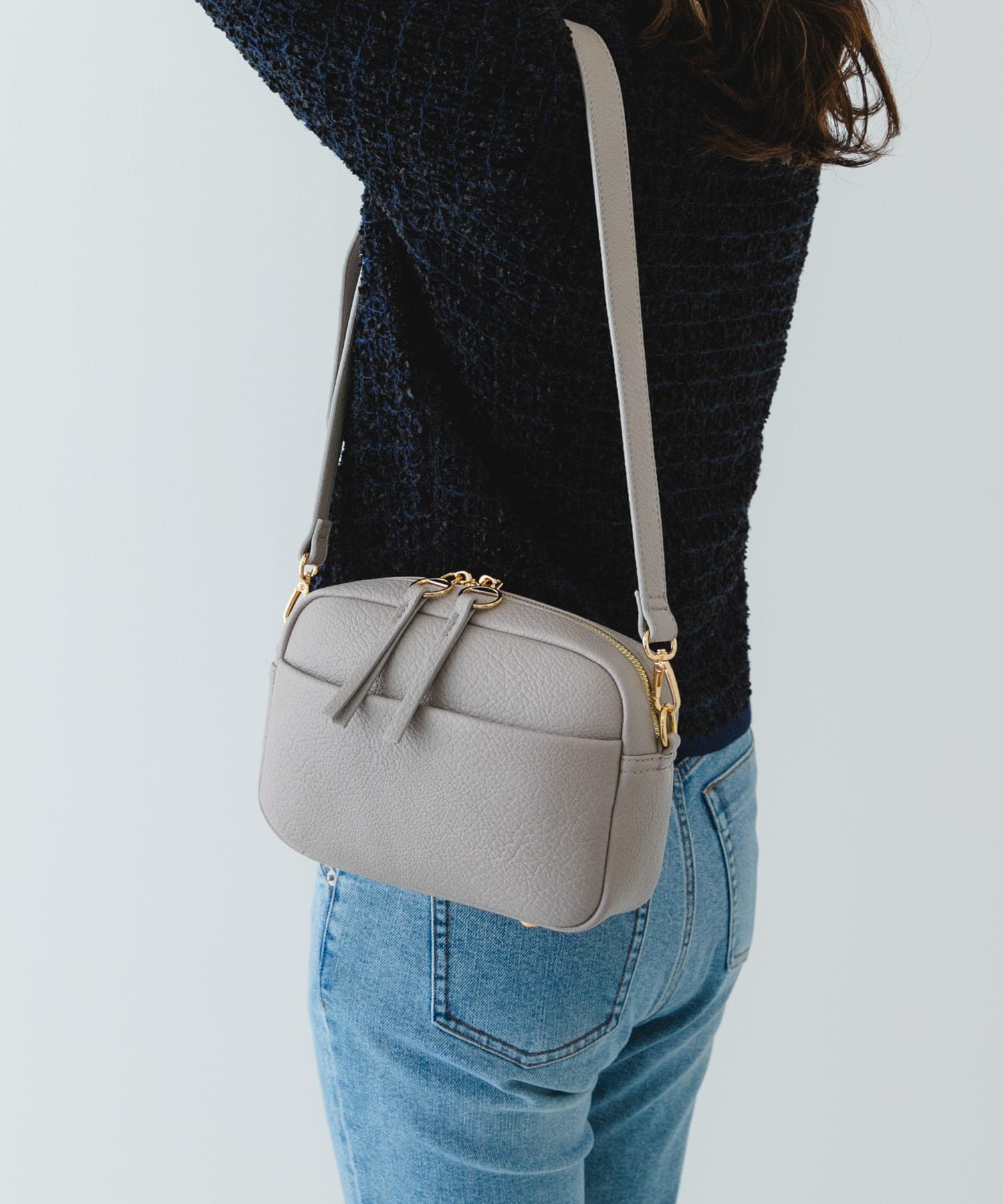 プレーンショルダーバッグ GRAY one