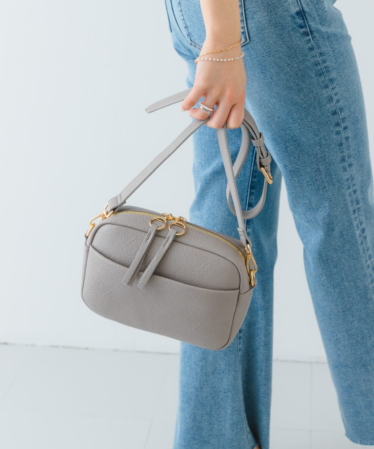 プレーンショルダーバッグ GRAY one