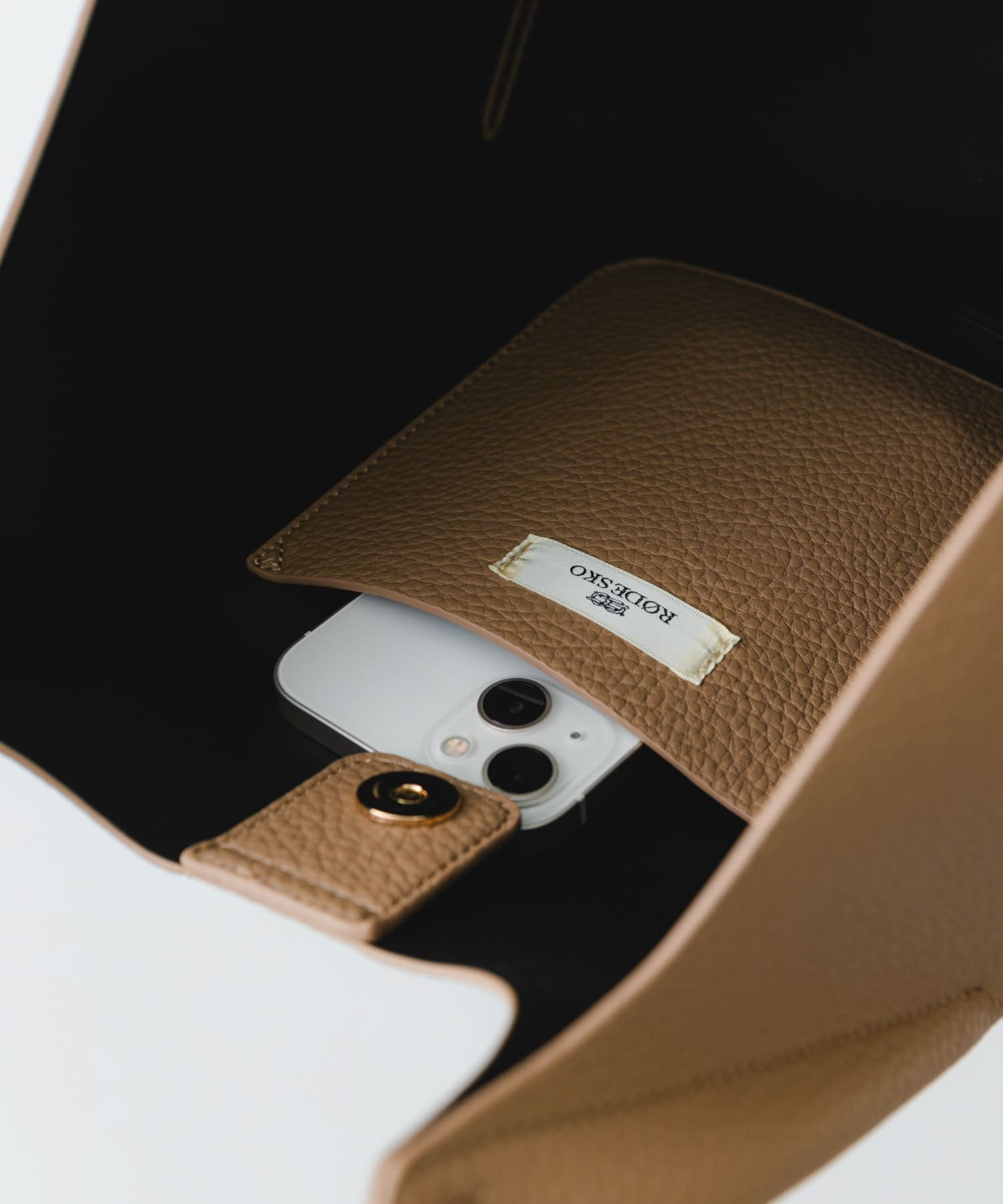ポーチ付タックトートバッグ MOCHA one