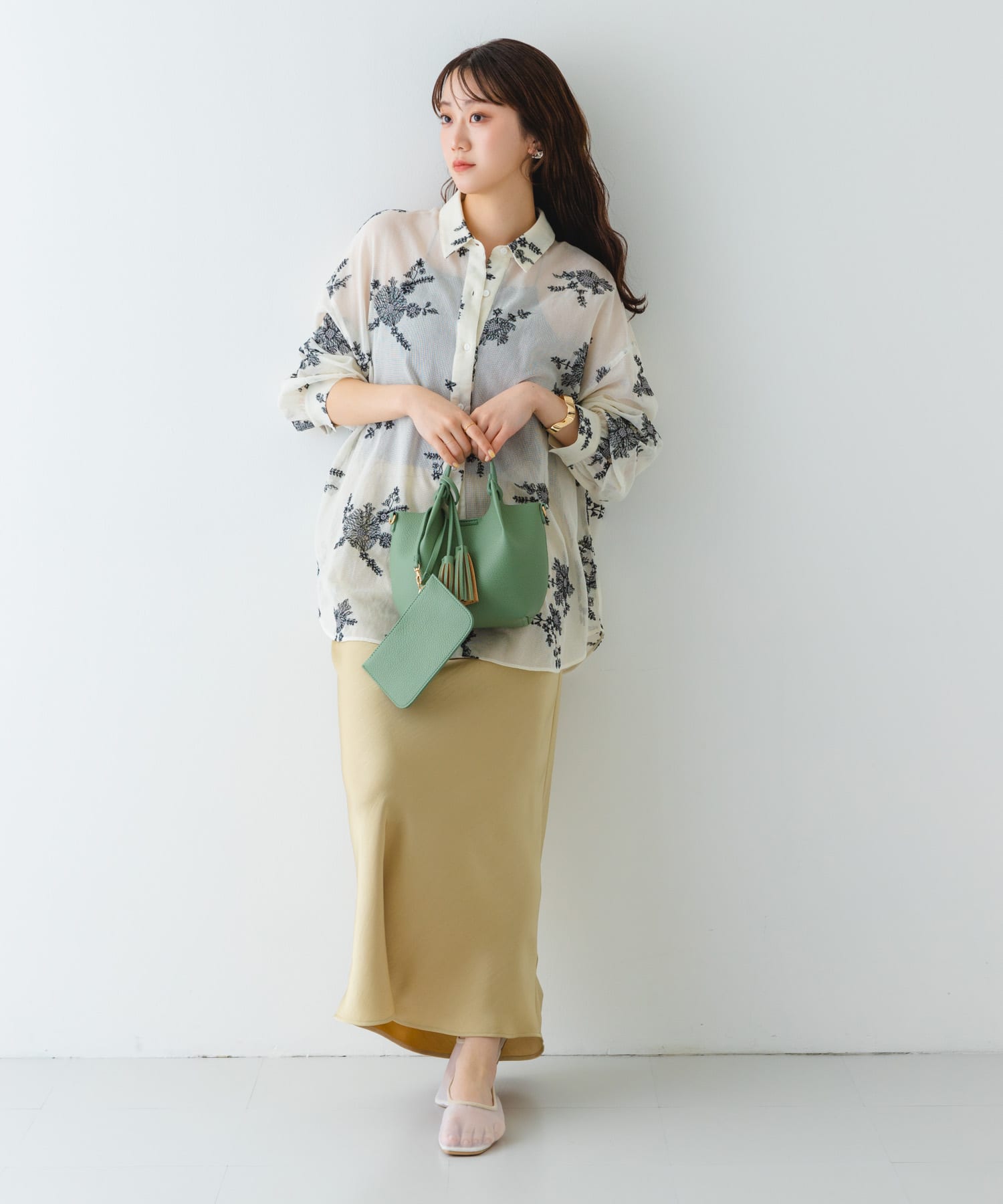 ポーチ付タックミニショルダーバッグ MINT one