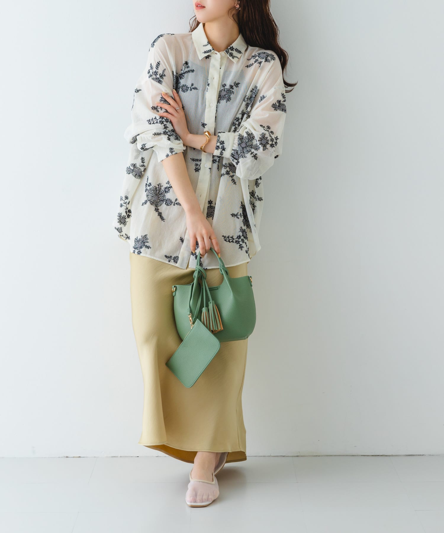 ポーチ付タックミニショルダーバッグ MINT one