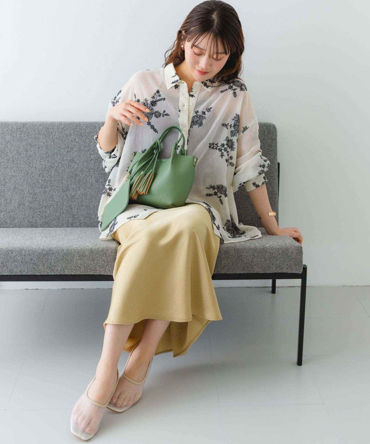 ポーチ付タックミニショルダーバッグ MINT one