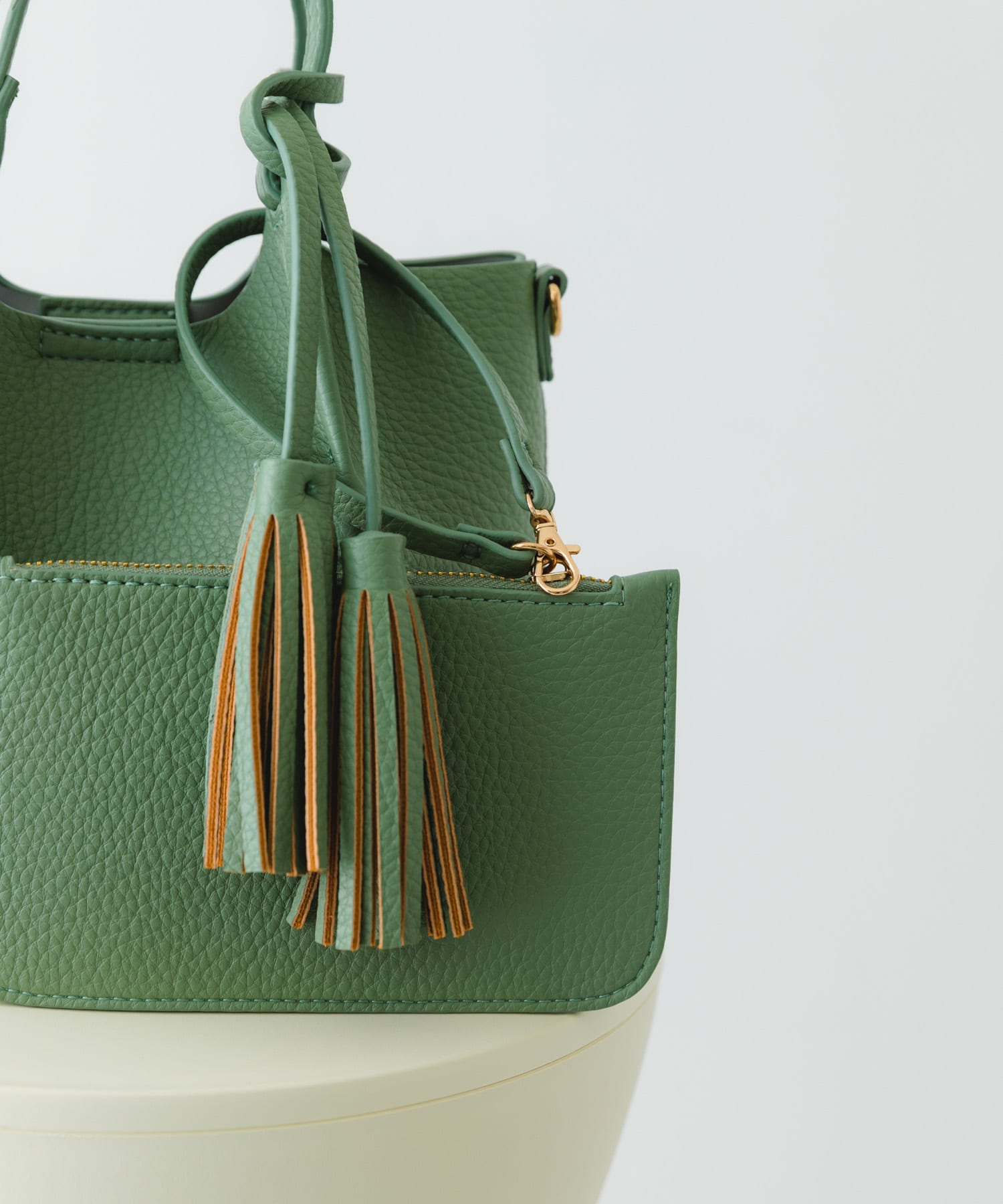 ポーチ付タックミニショルダーバッグ MINT one