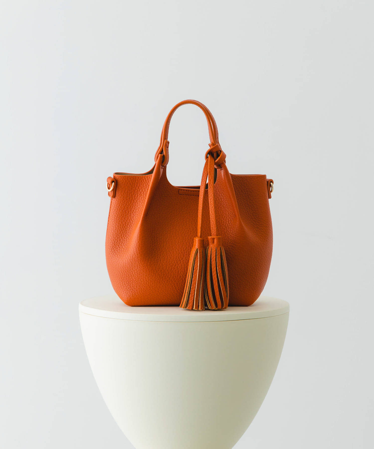 ポーチ付タックミニショルダーバッグ ORANGE one