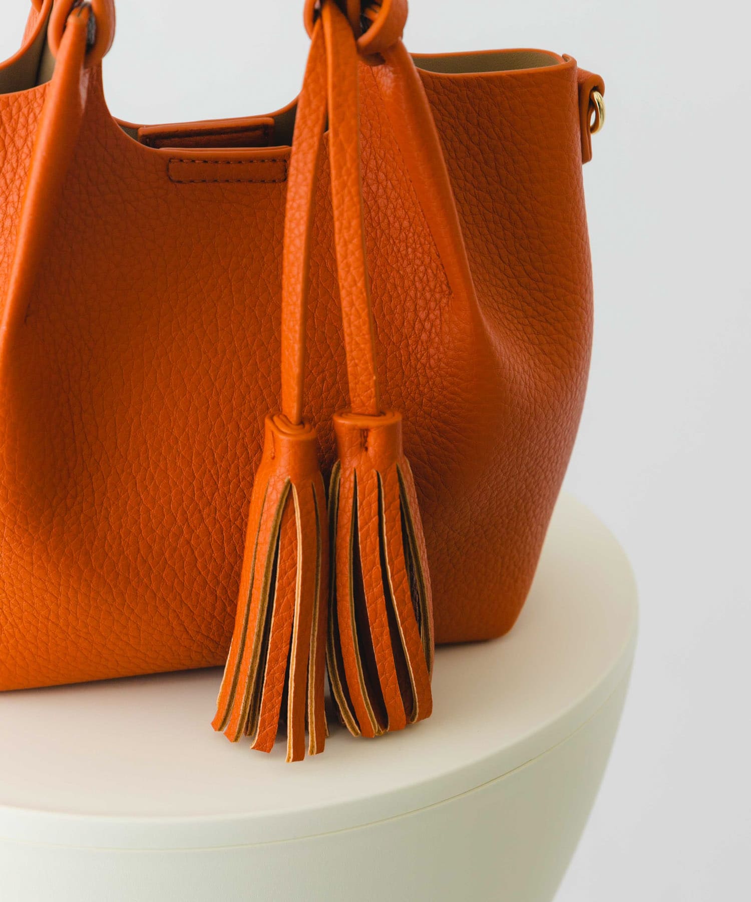 ポーチ付タックミニショルダーバッグ ORANGE one