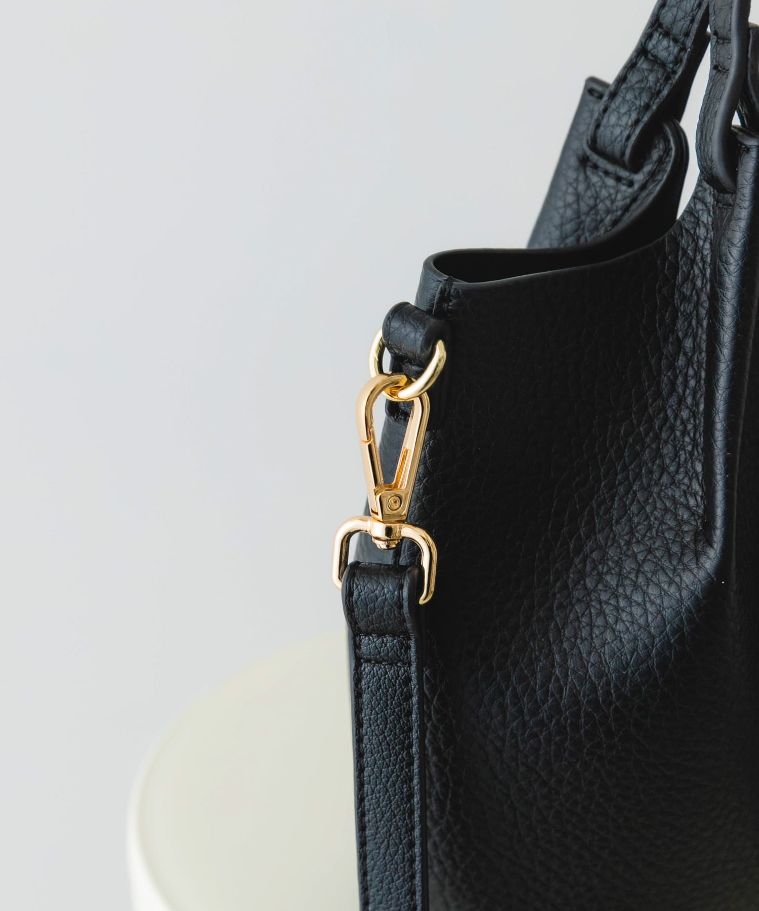 ポーチ付タックミニショルダーバッグ BLACK one