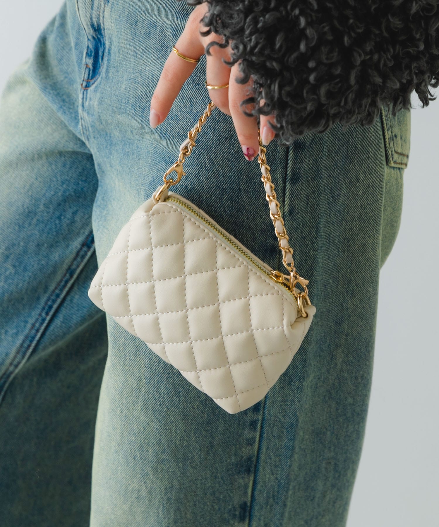 ナノバッグ(キルティングチェーン) WHITE one