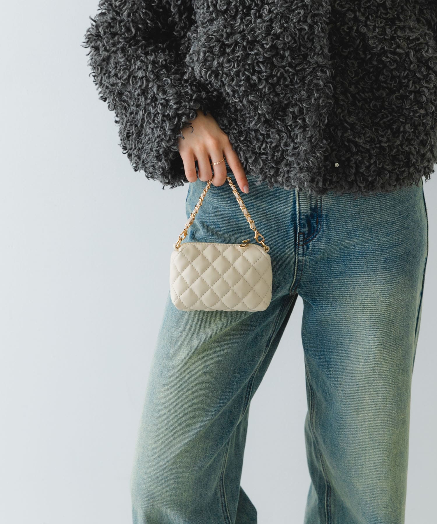 ナノバッグ(キルティングチェーン) WHITE one