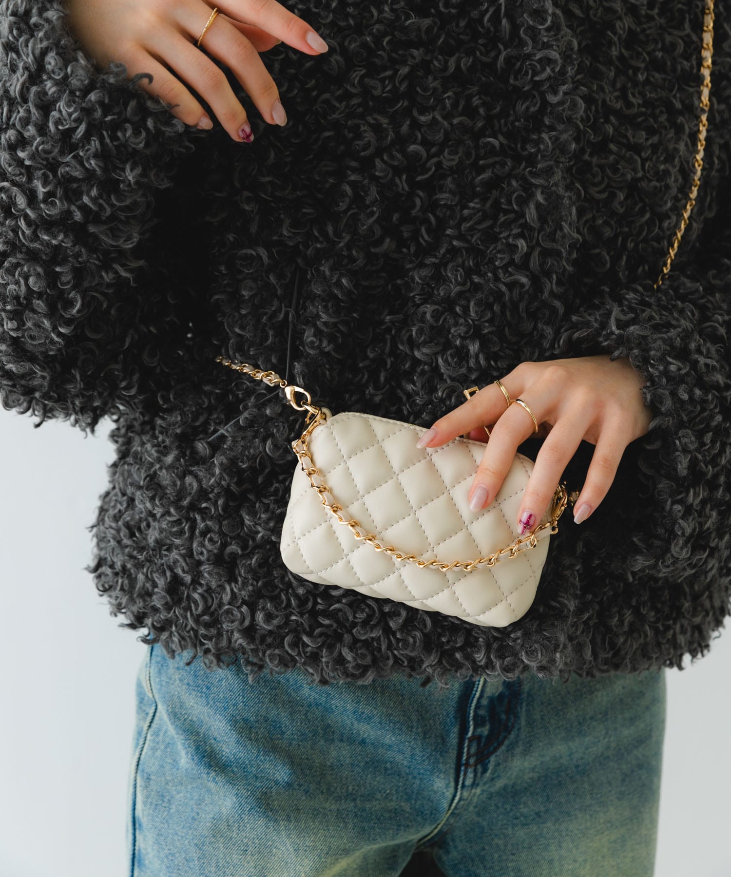 ナノバッグ(キルティングチェーン) WHITE one