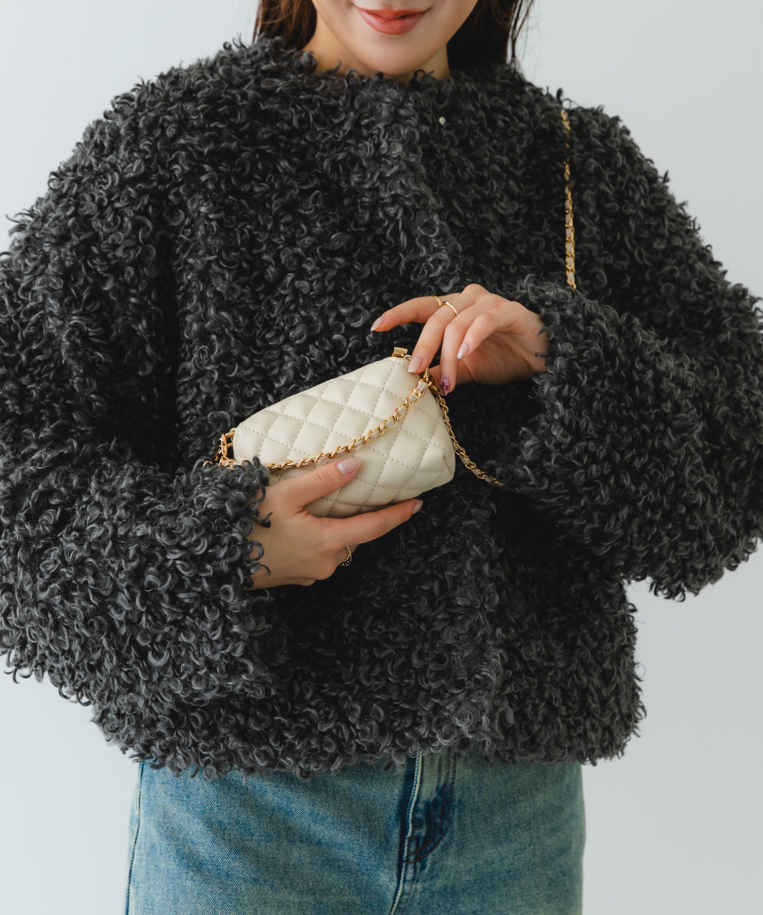 ナノバッグ(キルティングチェーン) WHITE one