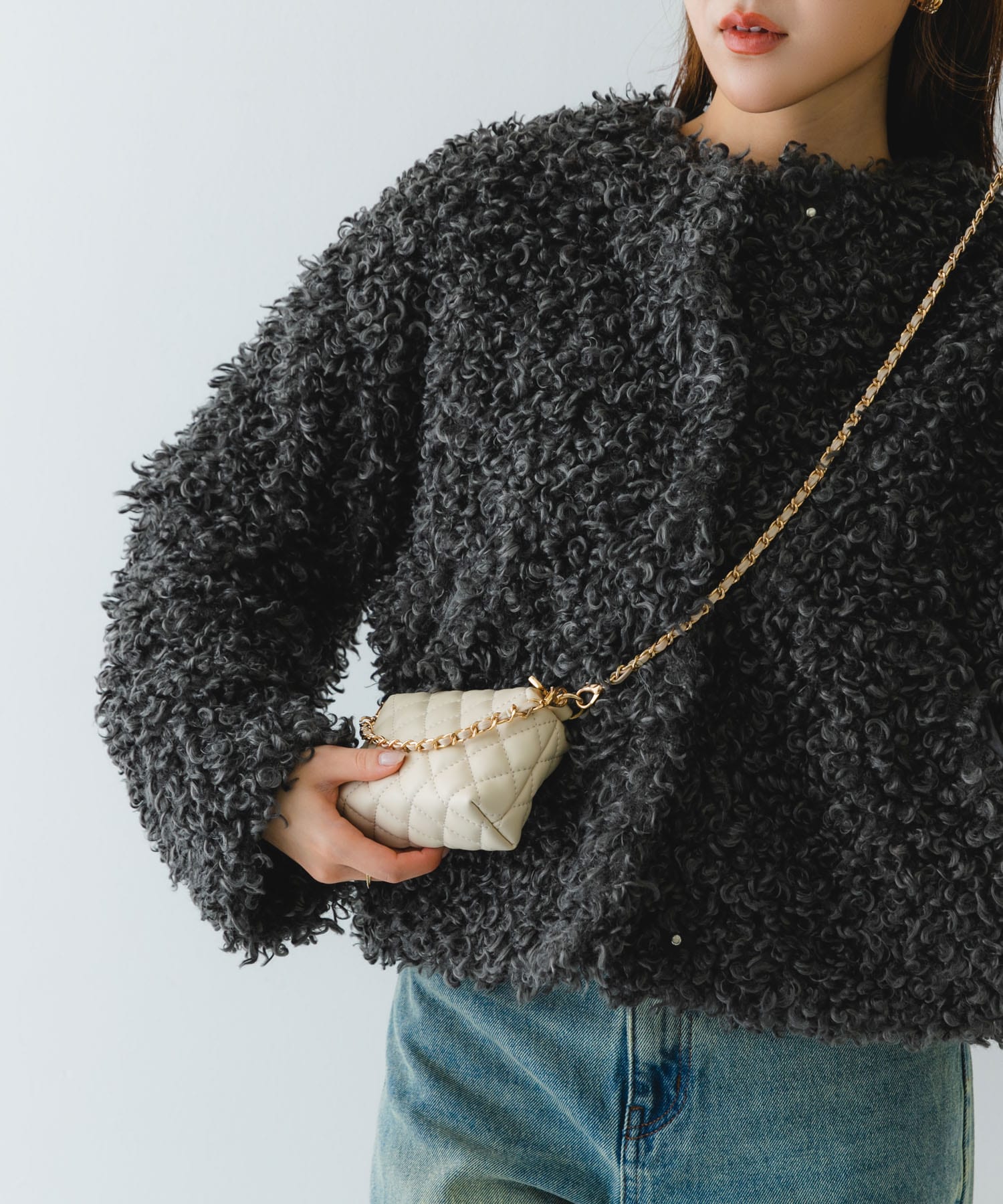 ナノバッグ(キルティングチェーン) WHITE one