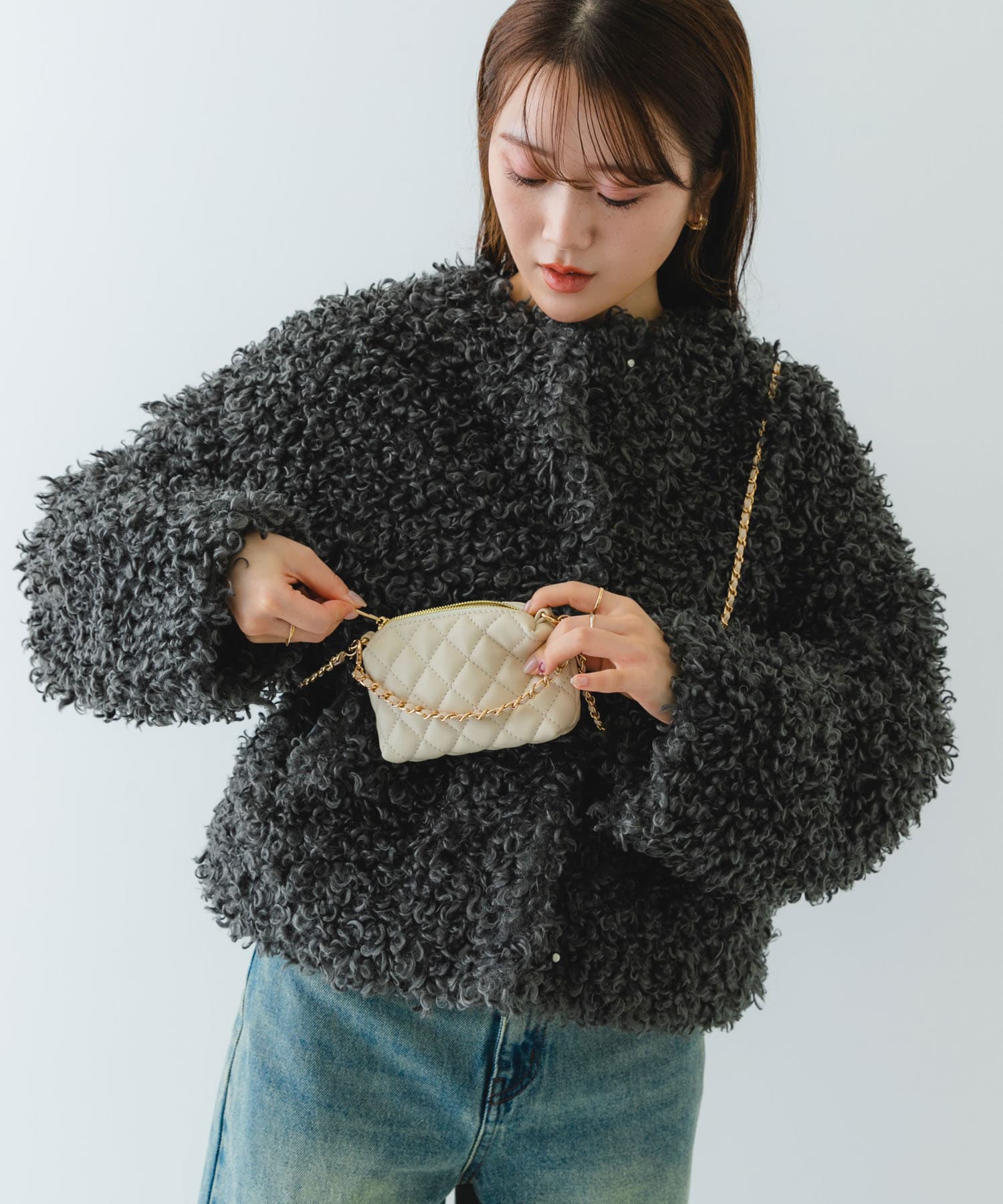 ナノバッグ(キルティングチェーン) WHITE one