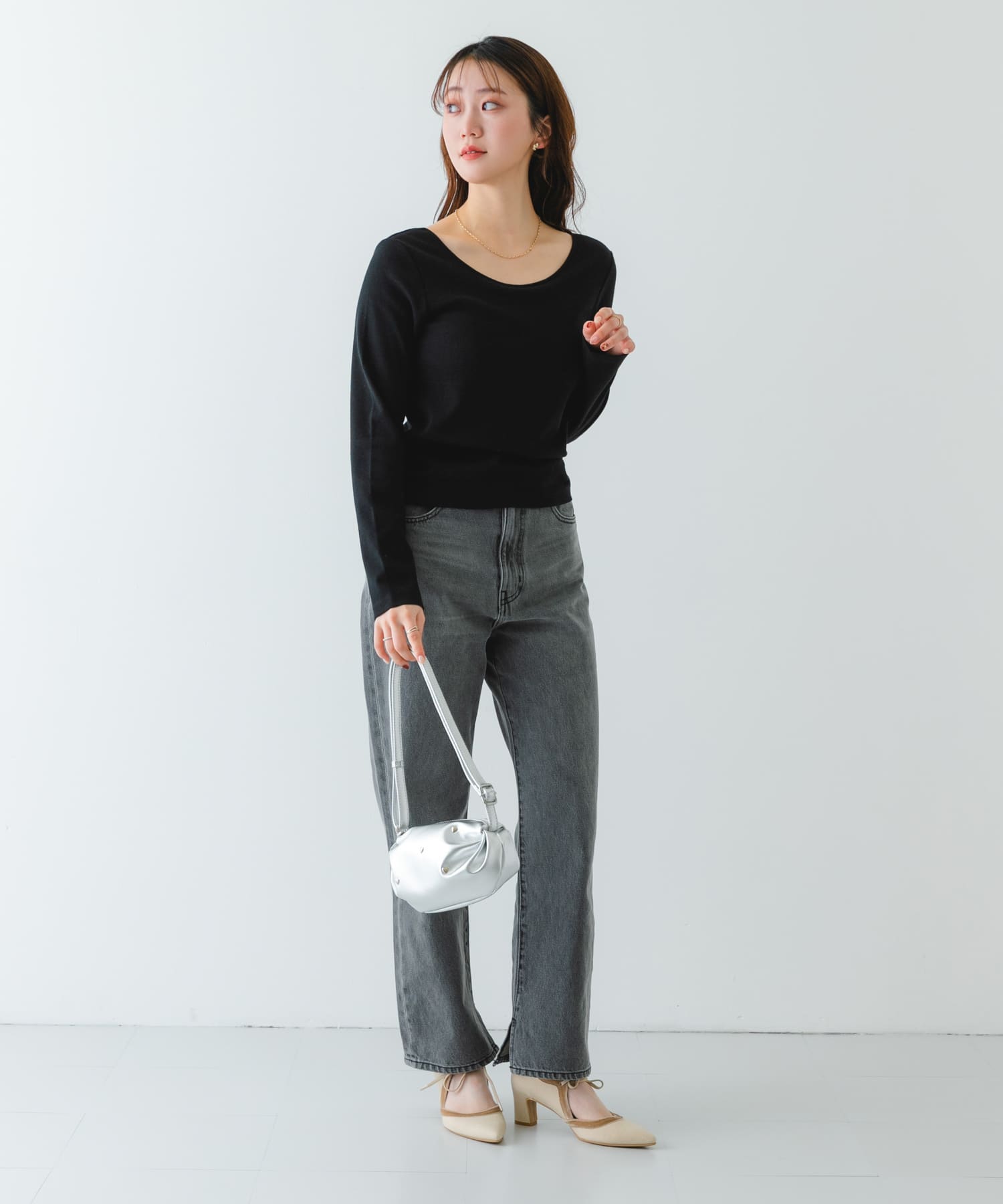 ハートスタッズミニショルダーバッグ SILVER one