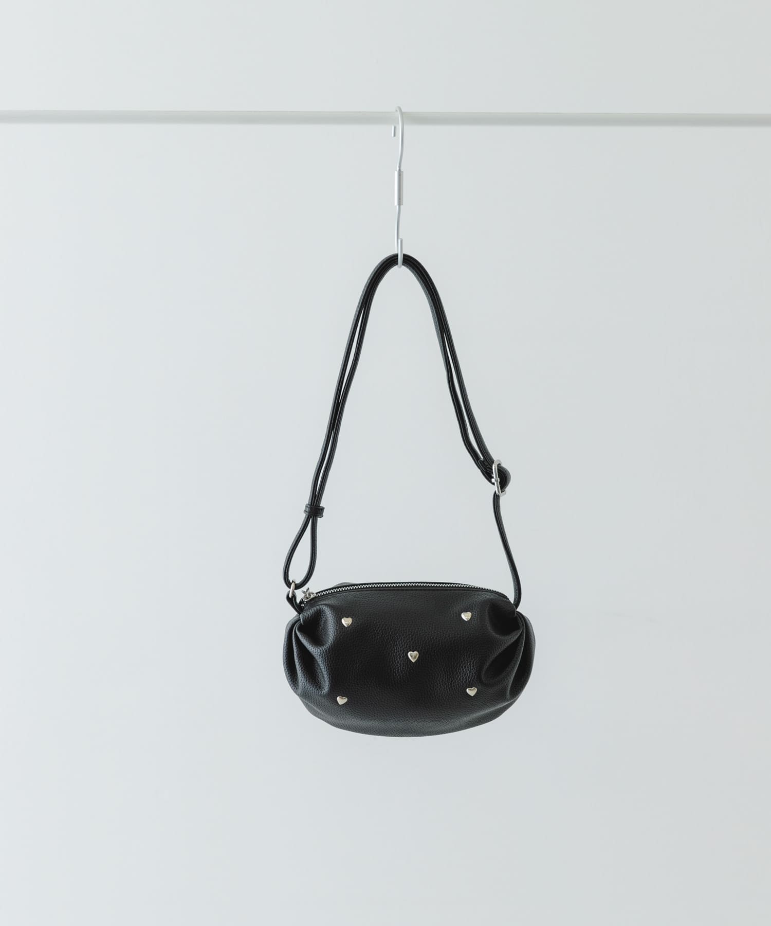 ハートスタッズミニショルダーバッグ BLACK one