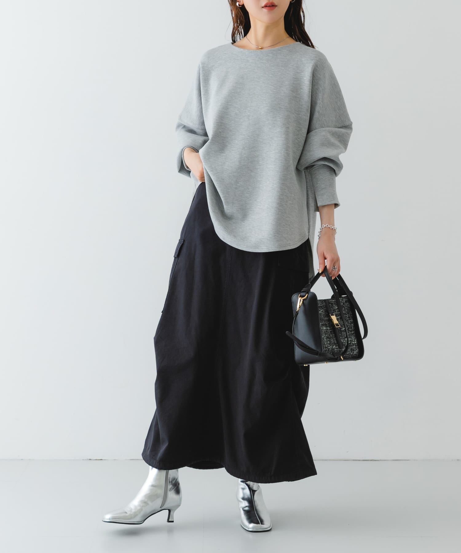 ツイードショルダーバッグ BLACK one