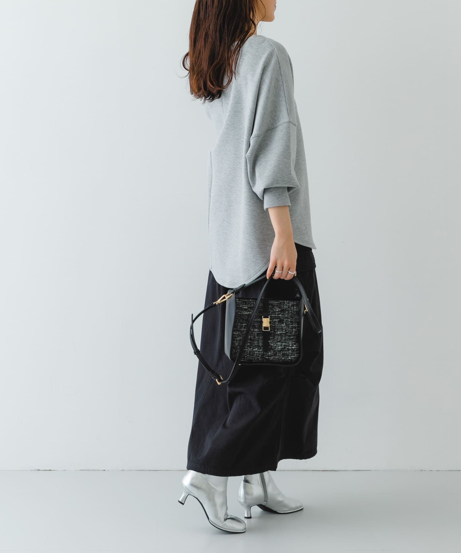 ツイードショルダーバッグ BLACK one