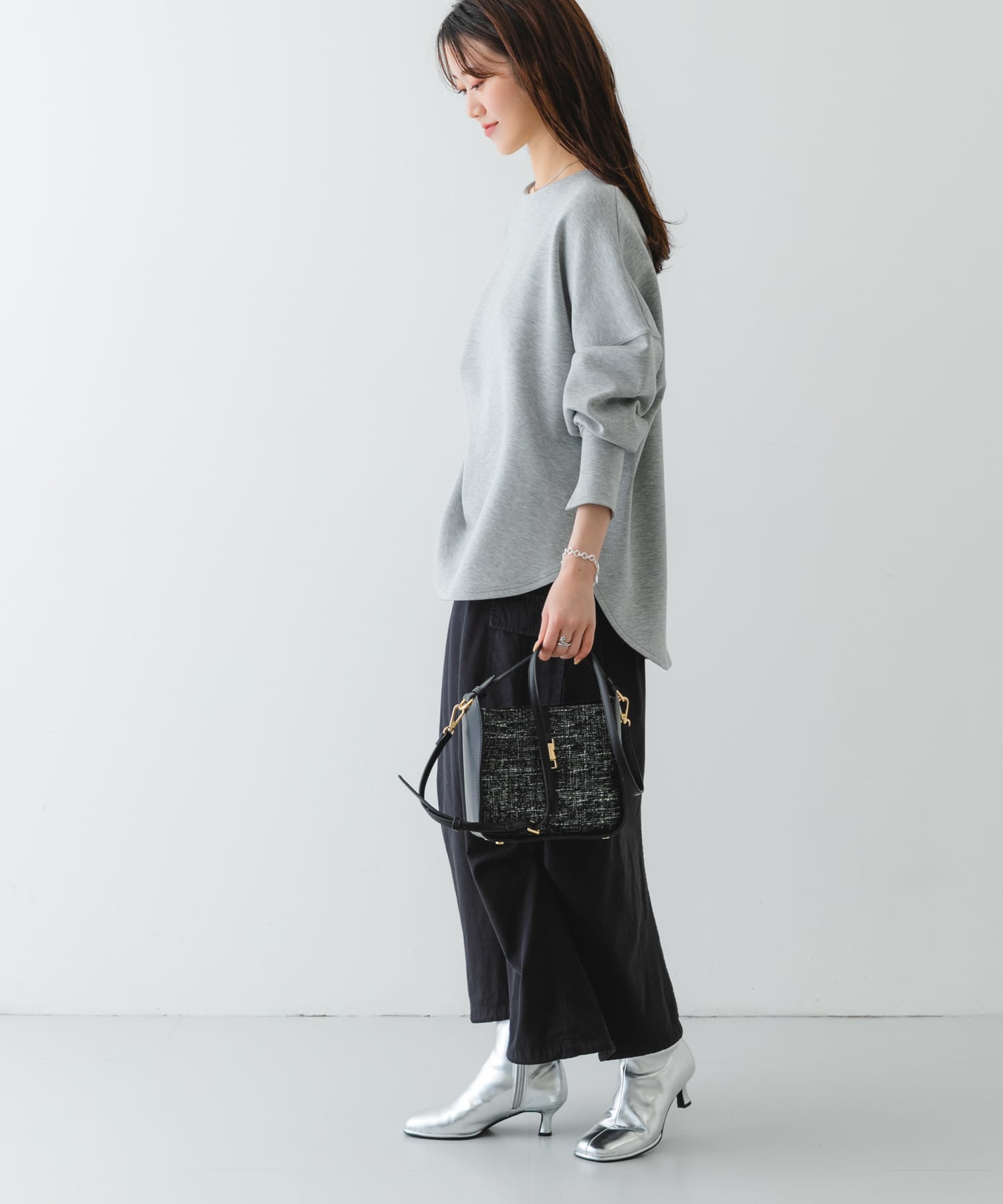 ツイードショルダーバッグ BLACK one