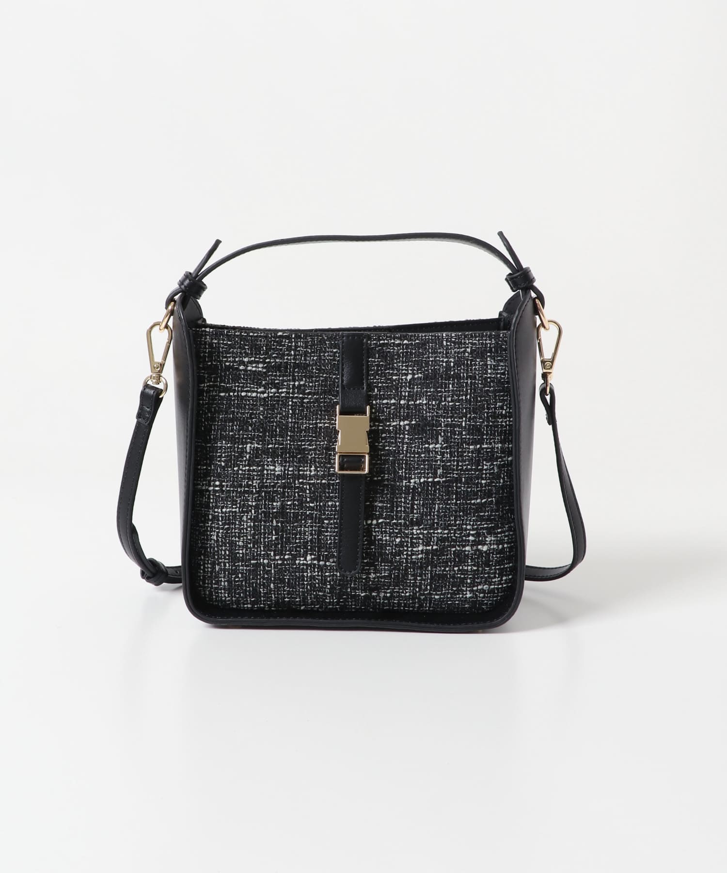 ツイードショルダーバッグ BLACK one