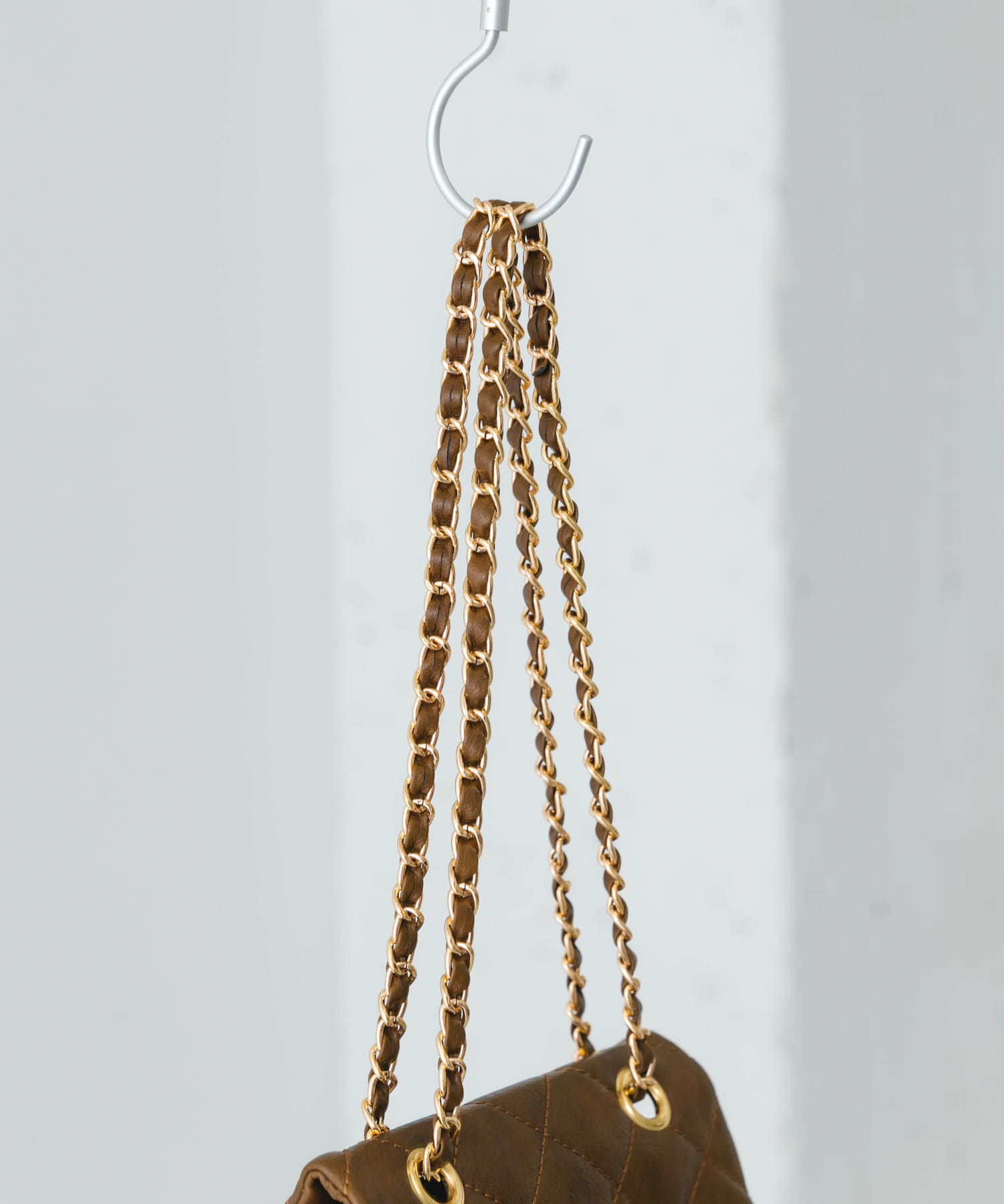 ヴィンテージライクキルティングチェーンバッグ BROWN one