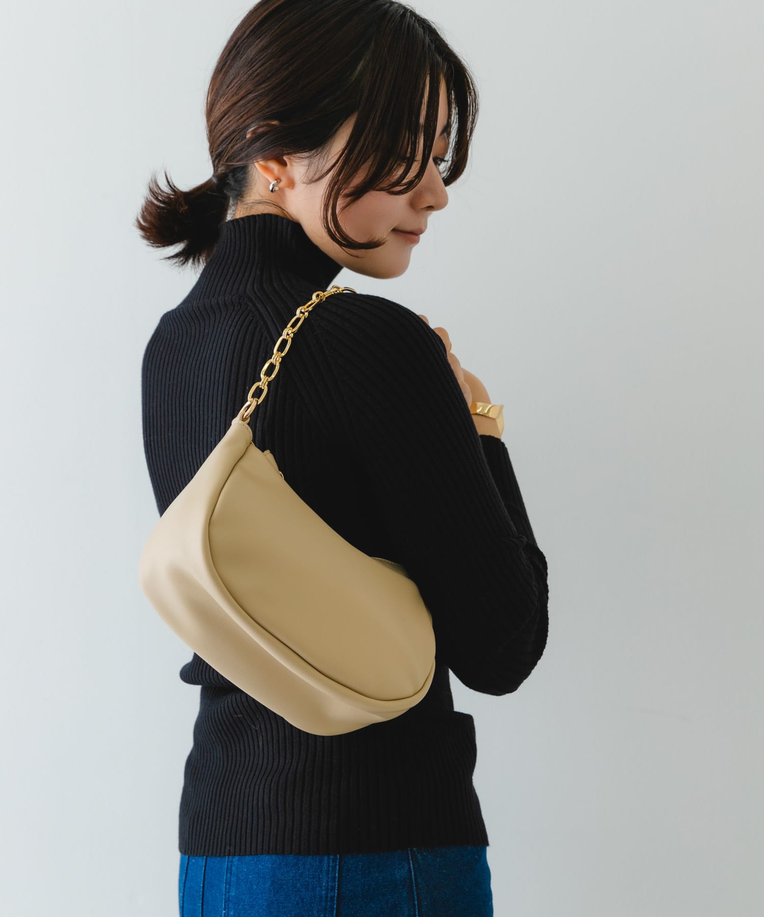 2WAYチェーンラウンドショルダーバッグ TAUPE one