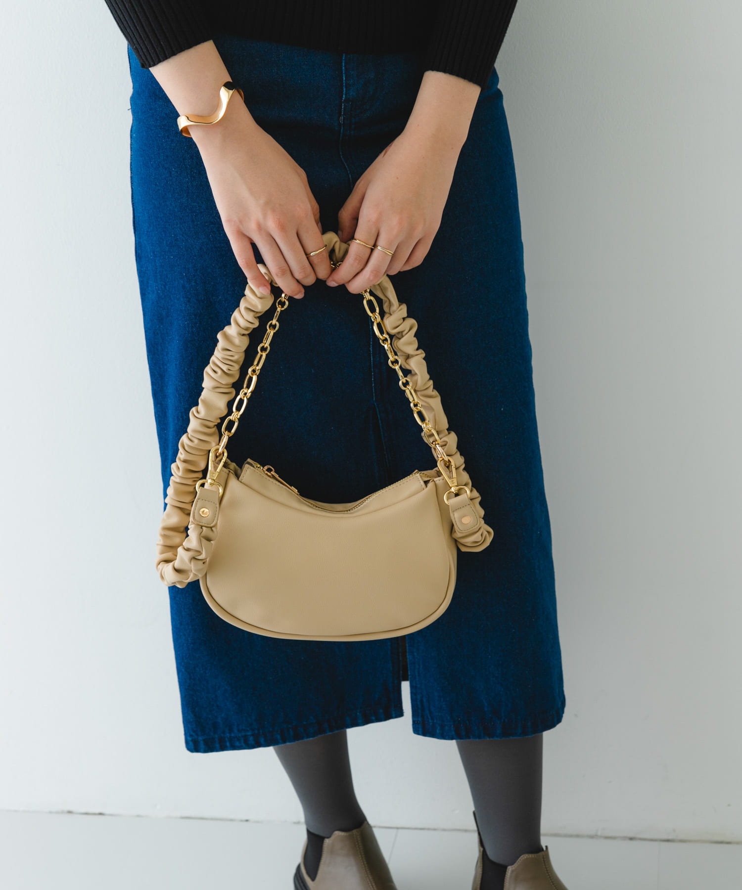 2WAYチェーンラウンドショルダーバッグ TAUPE one