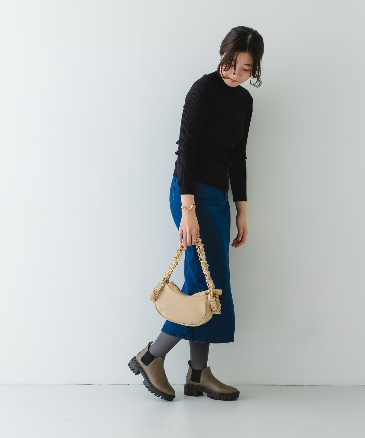 2WAYチェーンラウンドショルダーバッグ TAUPE one