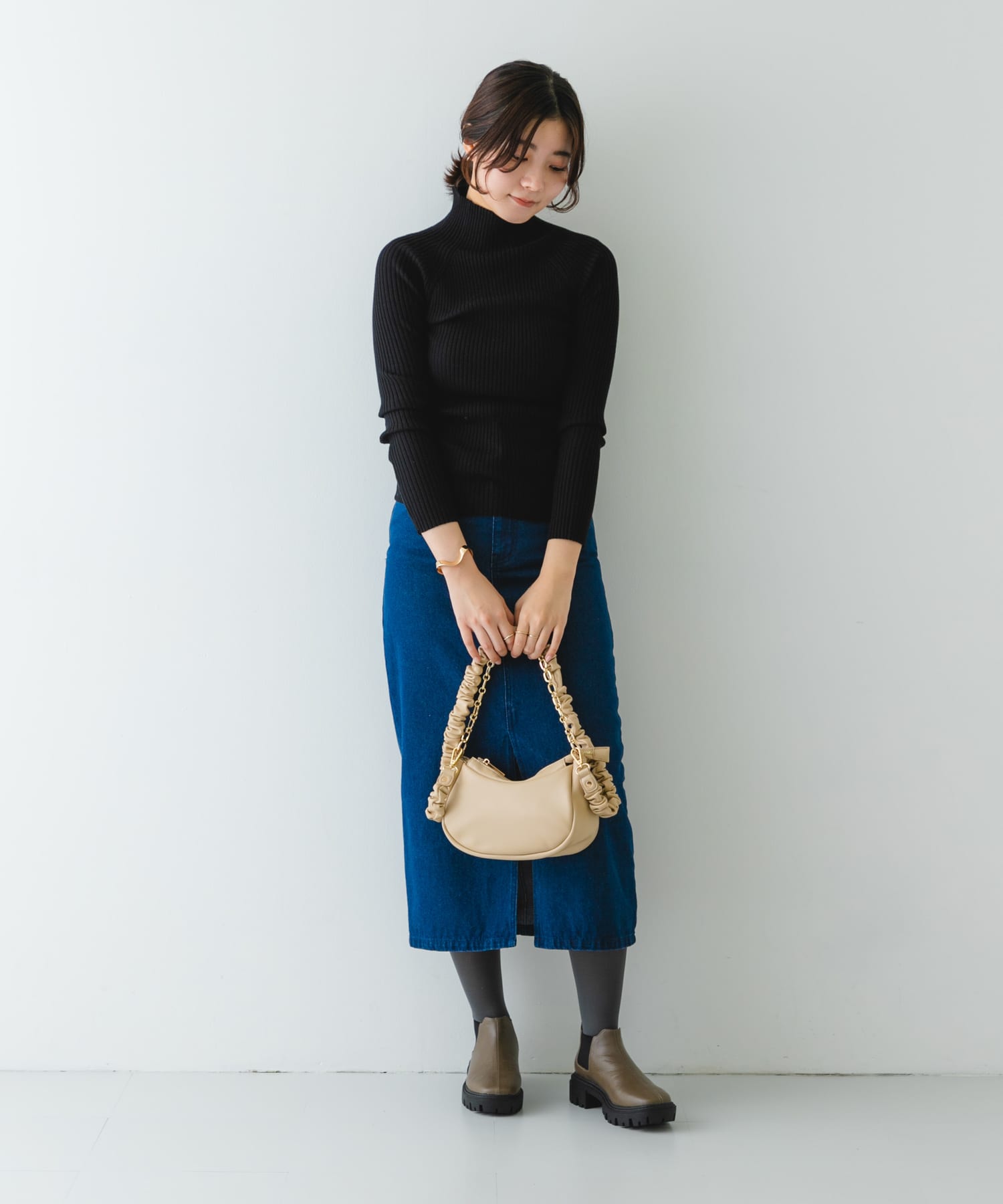 2WAYチェーンラウンドショルダーバッグ TAUPE one