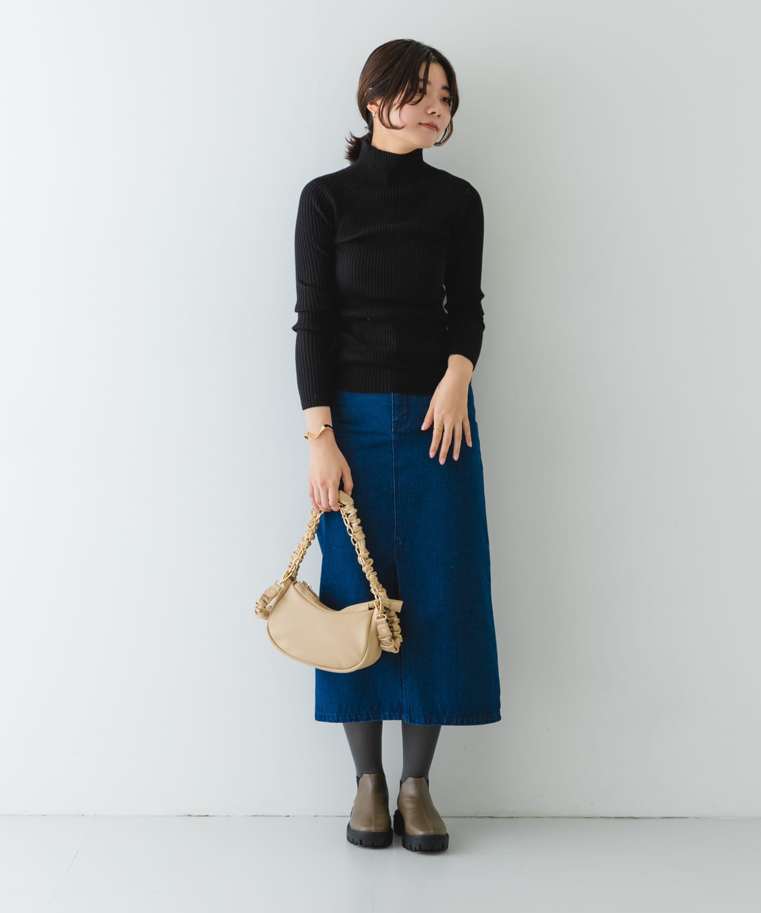 2WAYチェーンラウンドショルダーバッグ TAUPE one